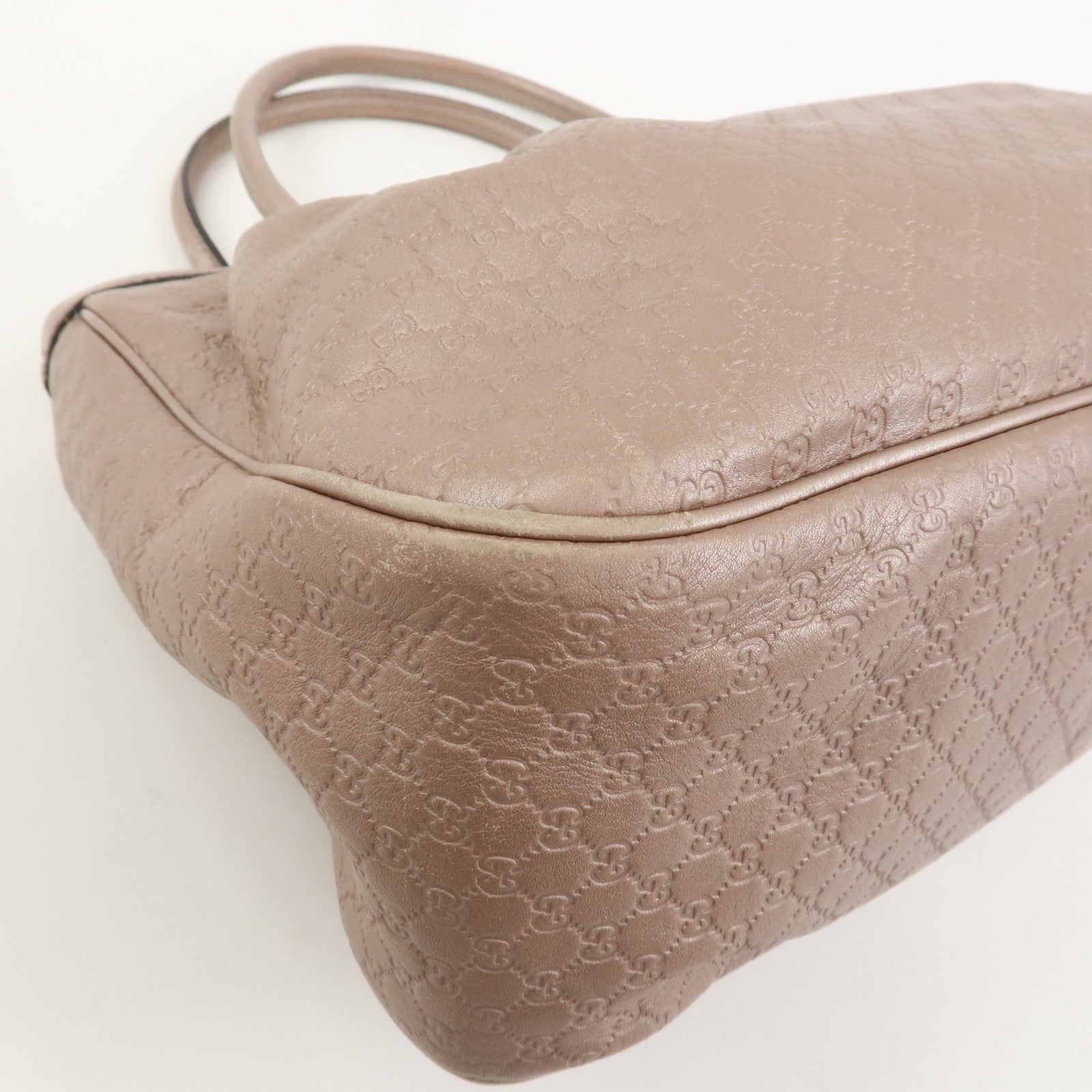 GUCCI Micro Guccissima Leather Shoulder Bag Metallic Pink 296835