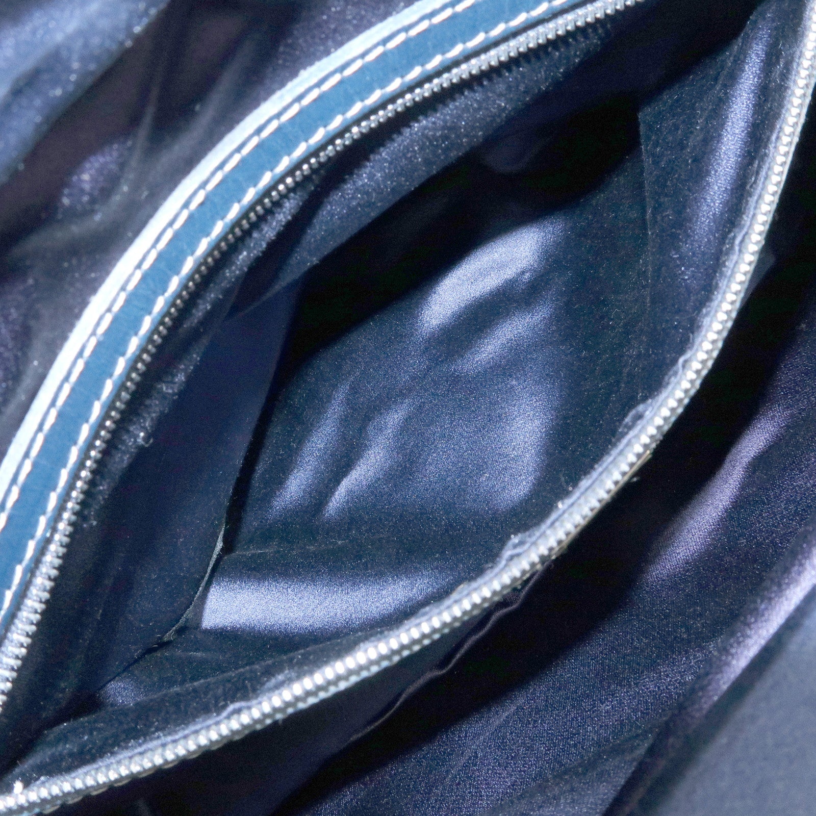 FENDI Zucchino Canvas Leather Tote Bag Shoulder Bag Boston Bag Navy