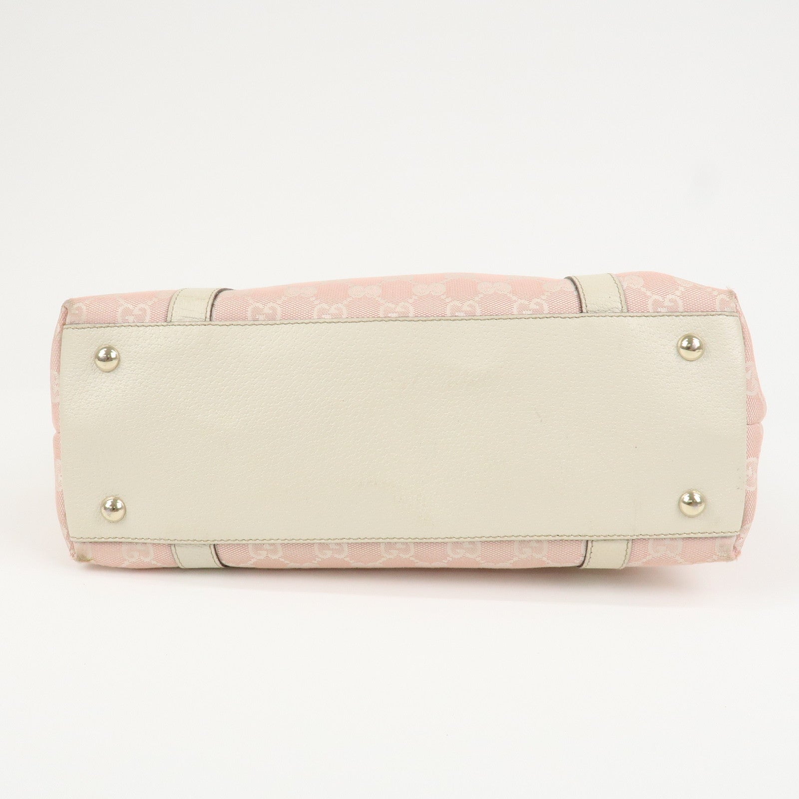 GUCCI Abbey GG Canvas Leather Tote Bag Shoulder Bag Pink 141470