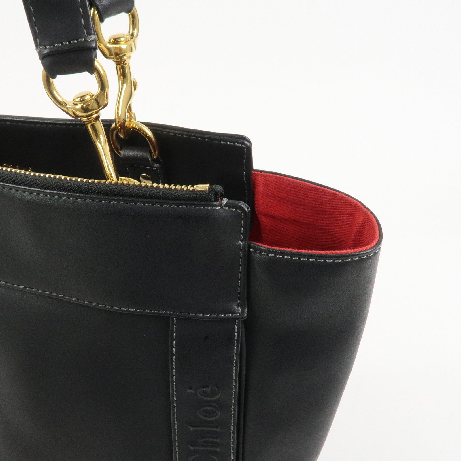 Chloe Eden Leather Tote Bag Shoulder Bag Hand Bag Black