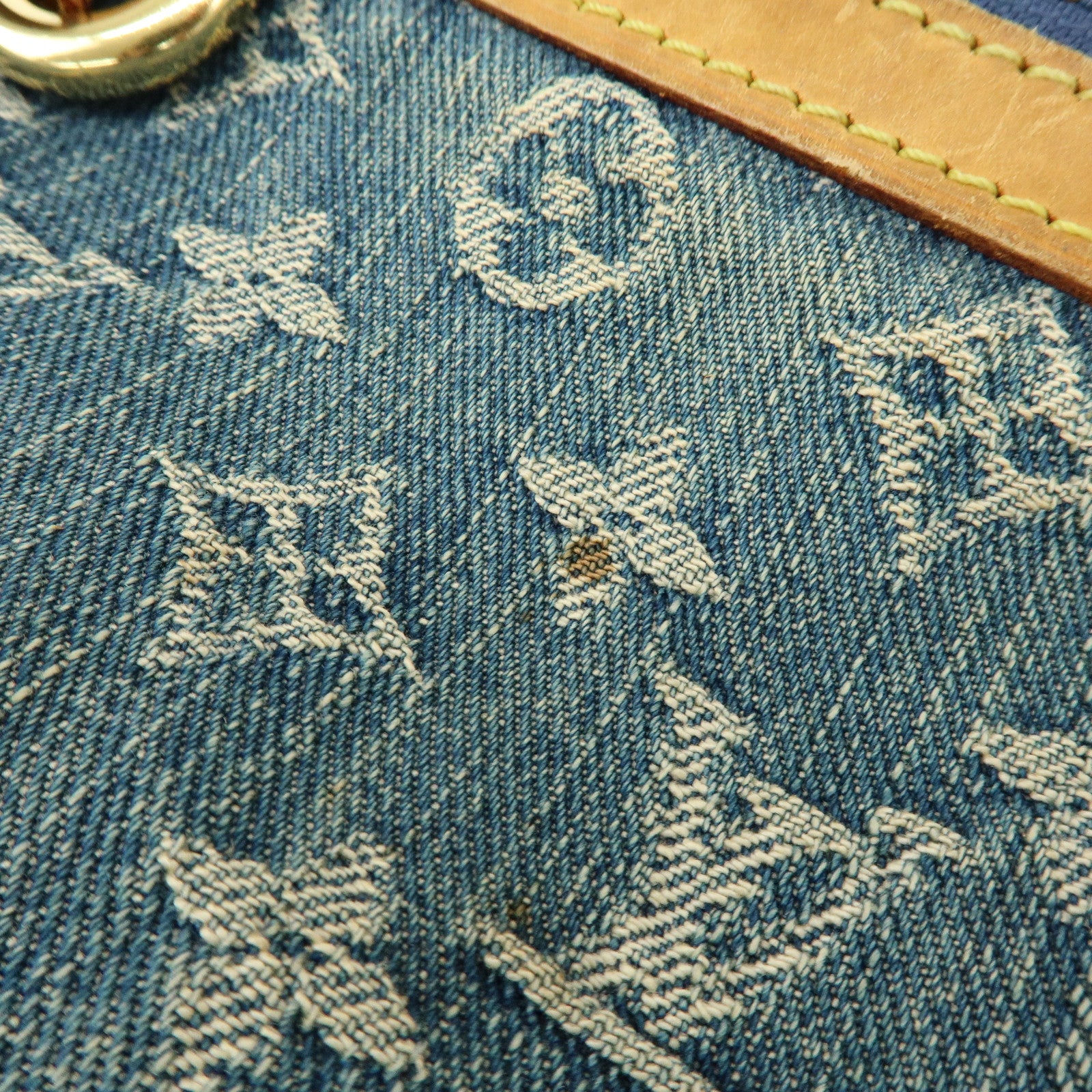 Louis Vuitton Monogram Denim Flat Shopper Tote Bag Blue M95018
