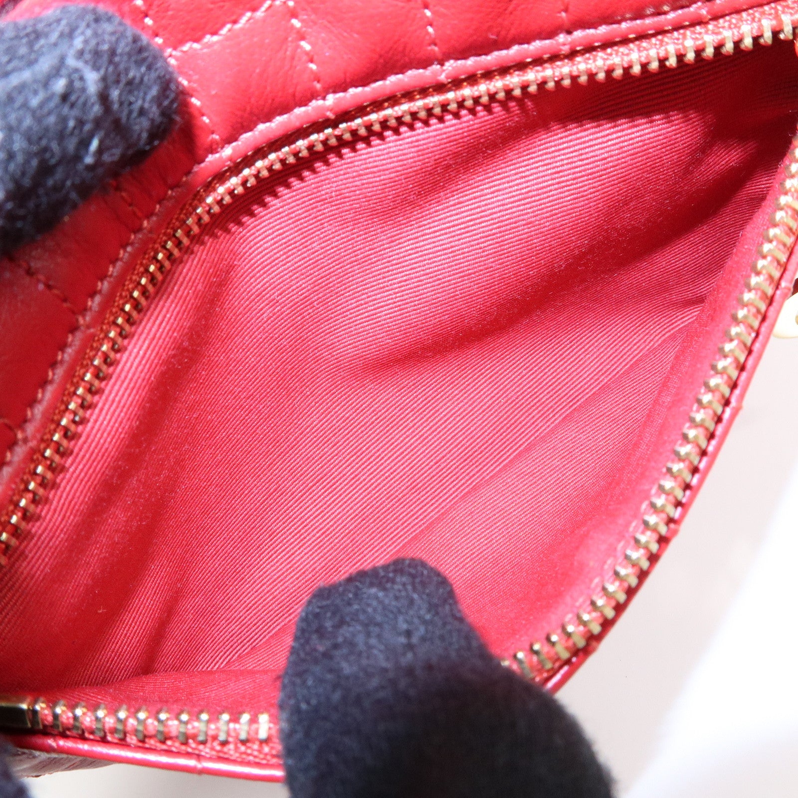 CELINE Leather Shoulder Bag Crossbody Bag C Charm Red