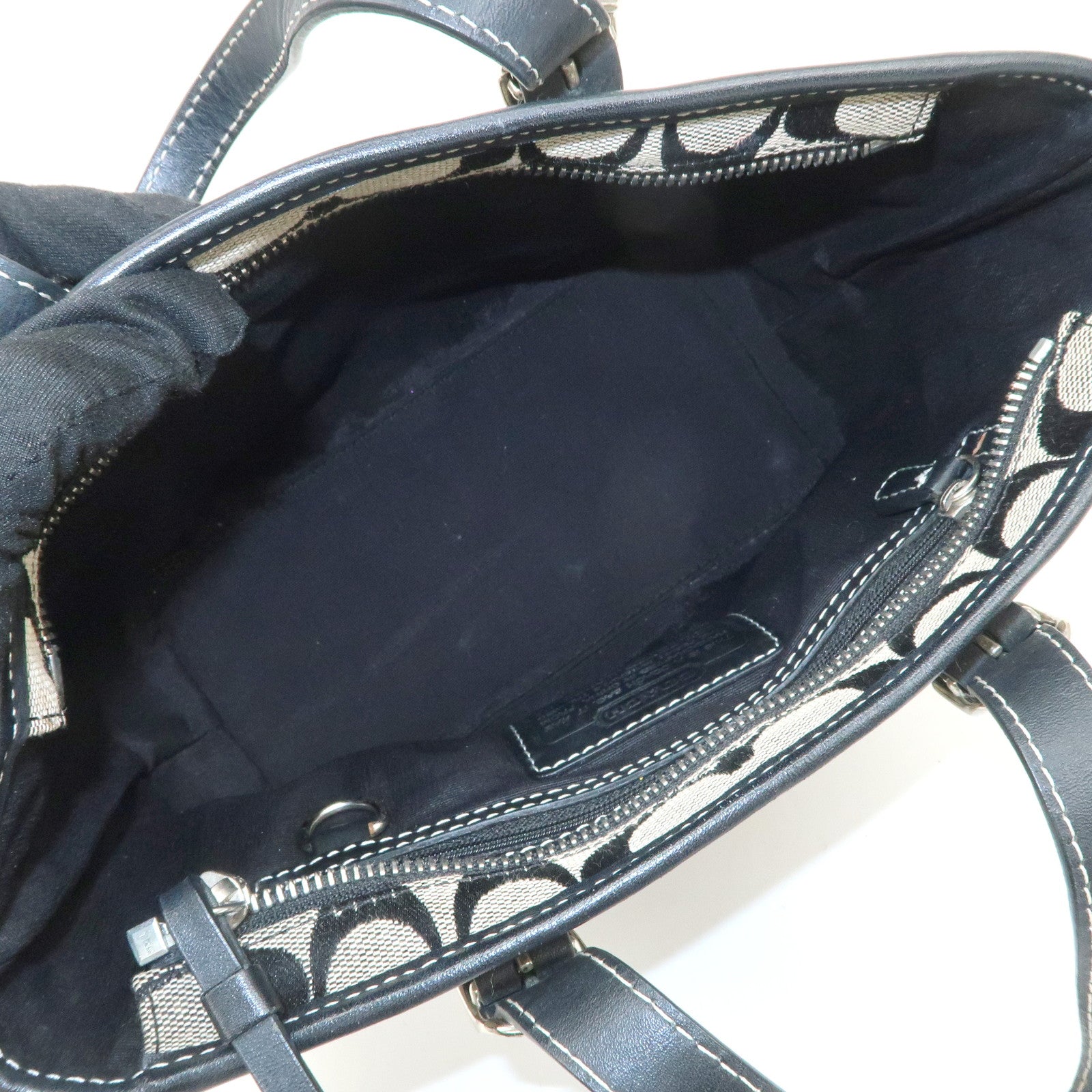 COACH Signature Canvas Leather Set of 2 Hand Bag Shoulder Bag Black