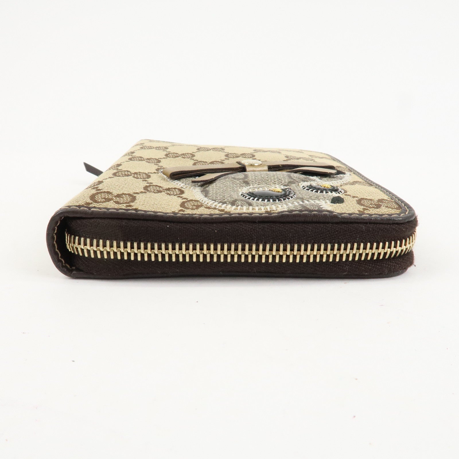 GUCCI GG Canvas Leather Planner Cover Brown Beige Gold HDW 233152 Used