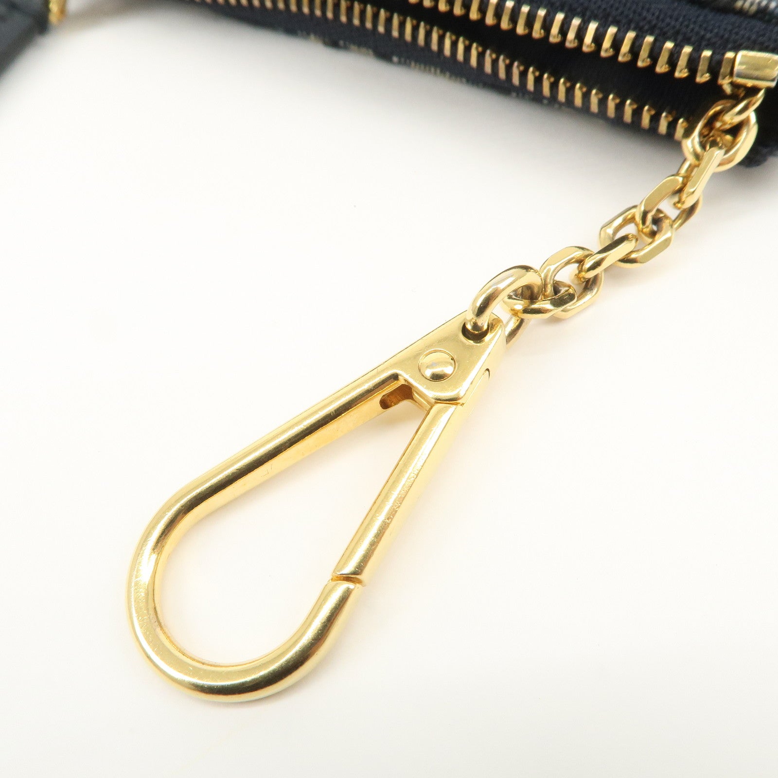 Christian Dior Trotter Canvas Leather Coin Case Key Case Navy