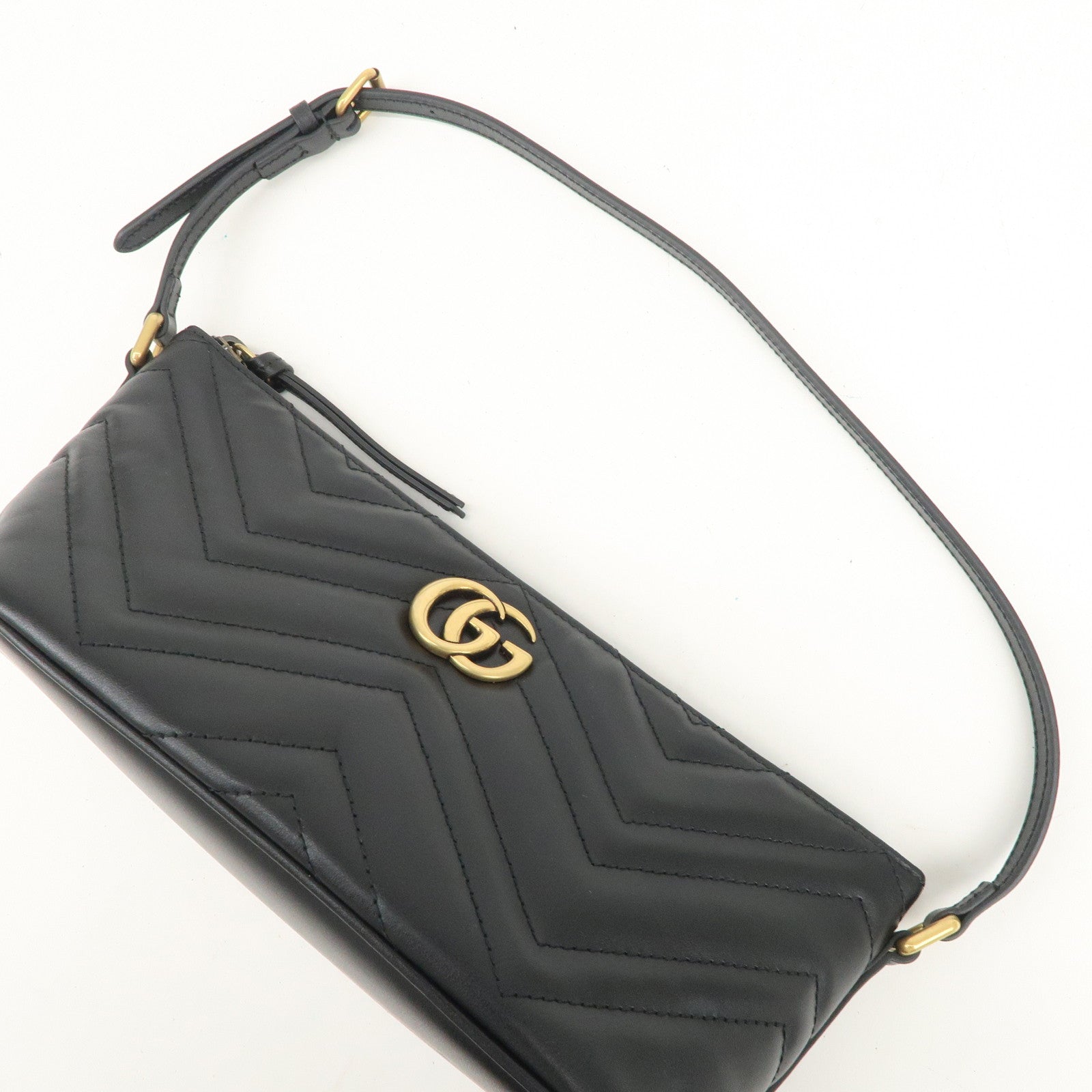 GUCCI Boat Bag GG Marmont Leather Shoulder Bag Hand Bag 739166