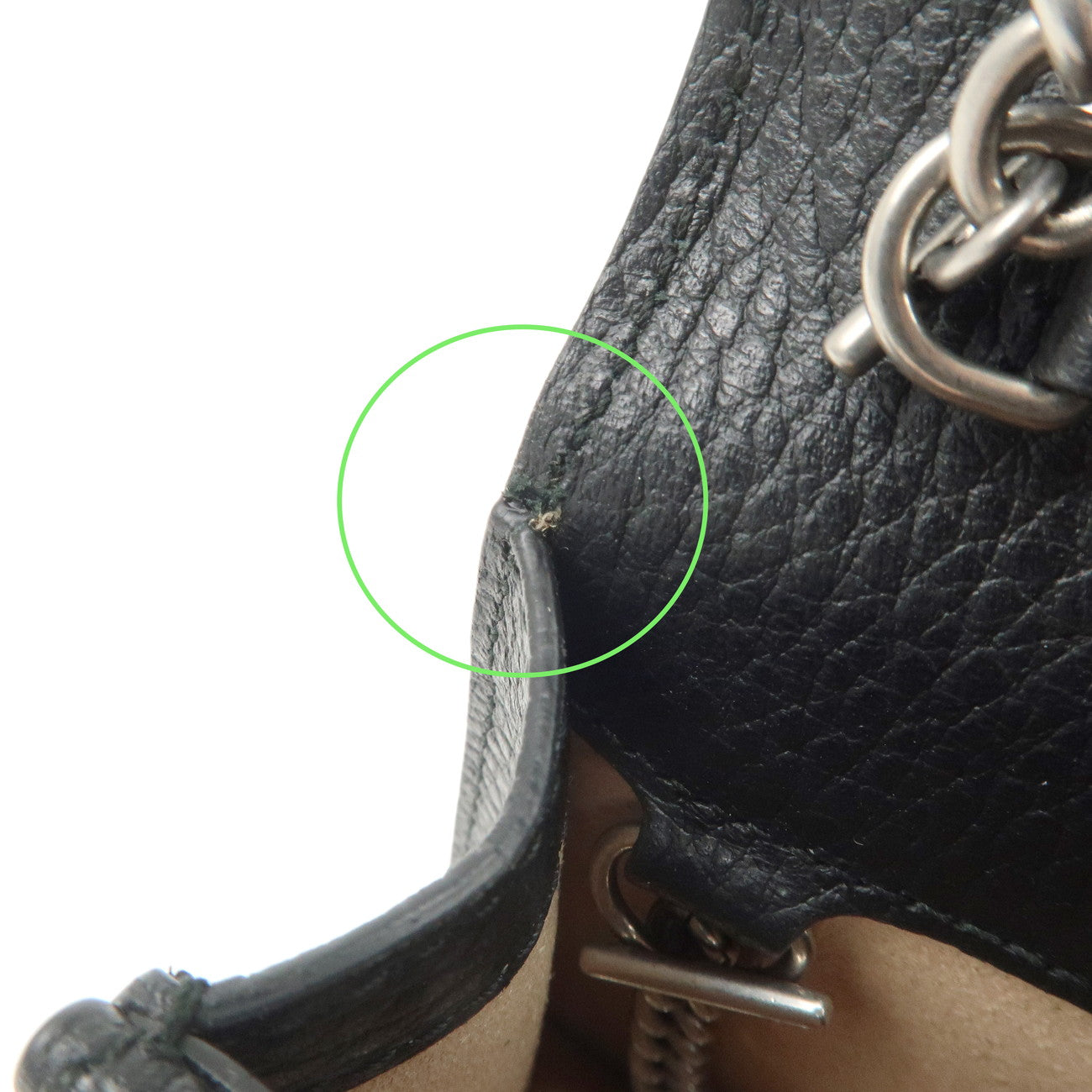 GUCCI Dionysus Super Mini Bag Leather Chain Shoulder Bag Black 476432 Used