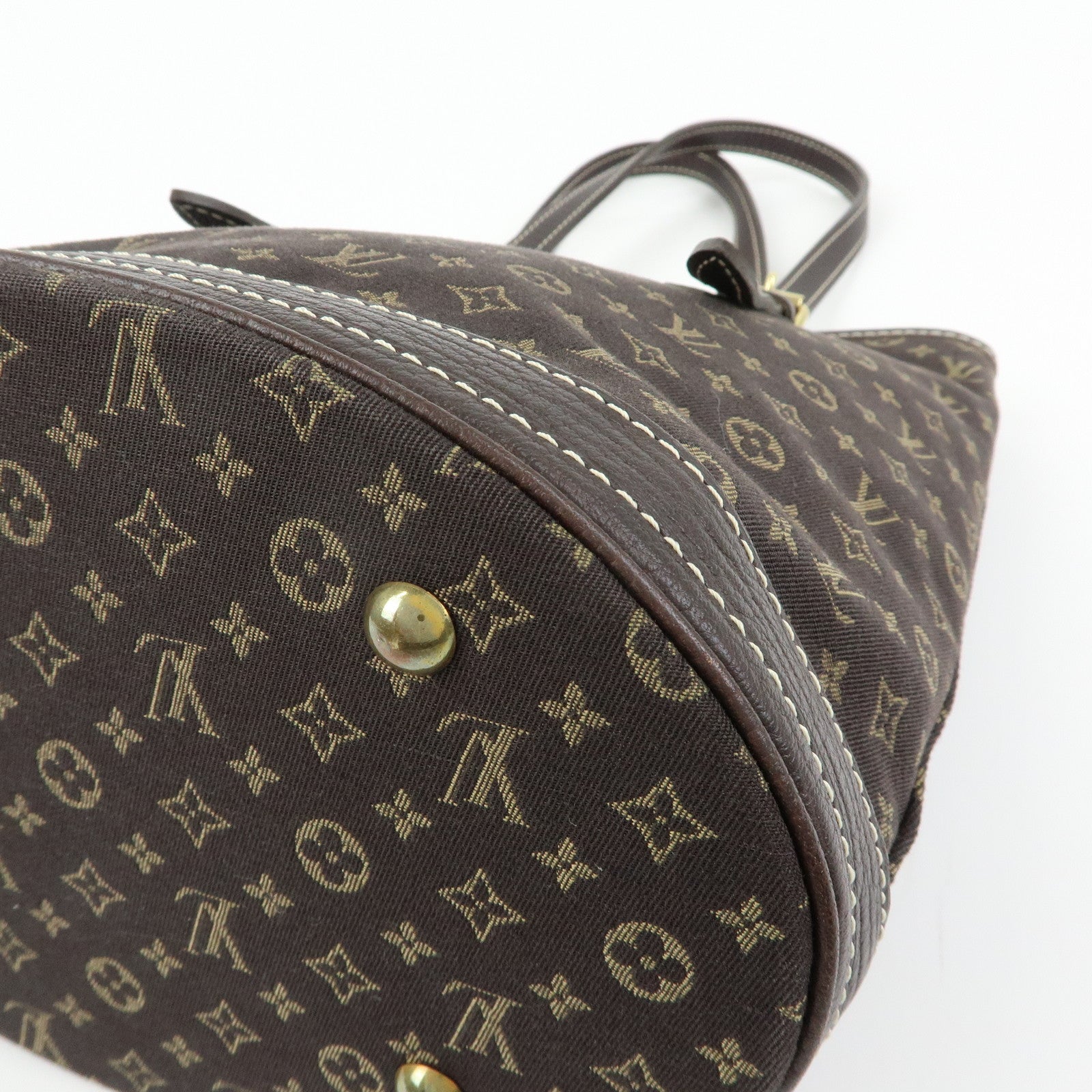 Louis Vuitton Monogram Mini Lin Bucket PM Tote Bag Ebene M95226