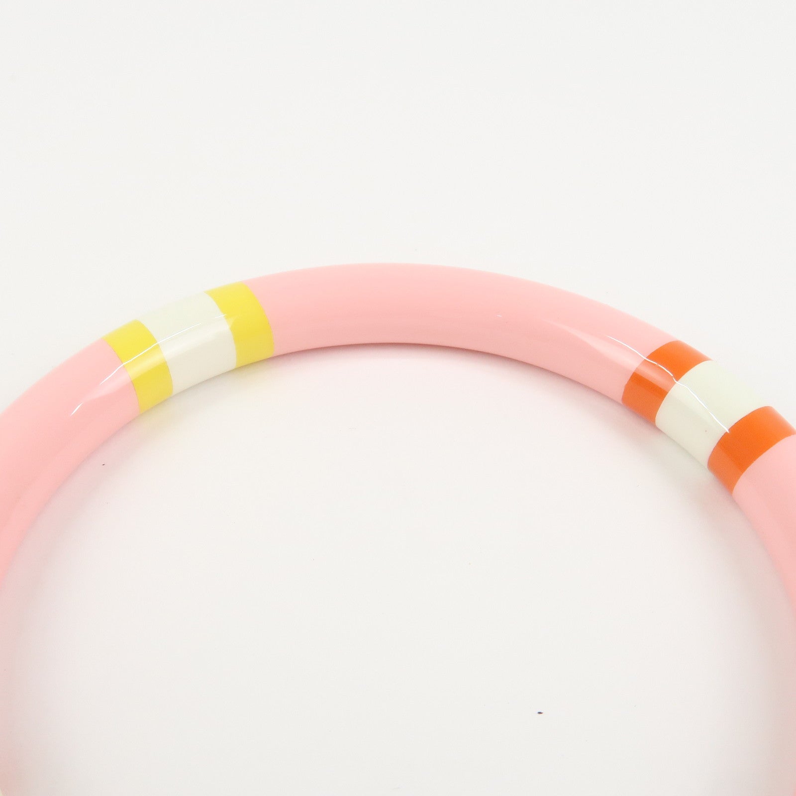 HERMES H Equipe PM Lacquered Wood Bracelet Bangle Pink