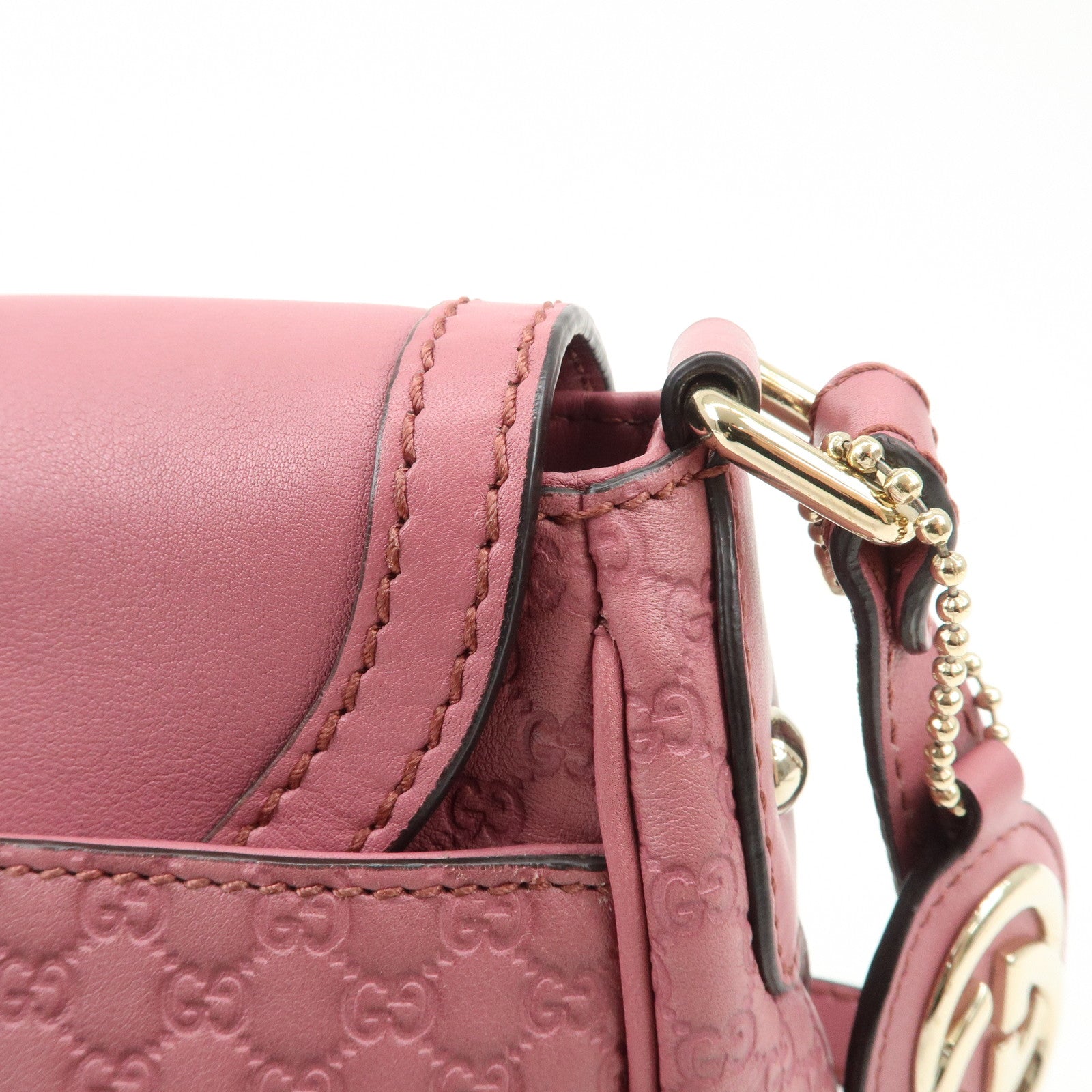 GUCCI Sukey Micro Guccissima Leather Shoulder Bag Pink 193604