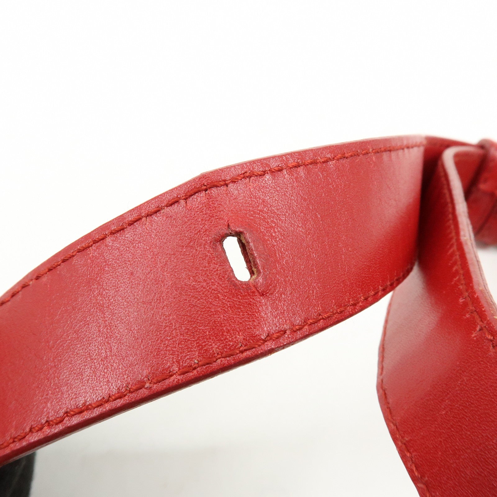 GUCCI GG Canvas Leather Shoulder Bag Beige Red 001・4206・001998