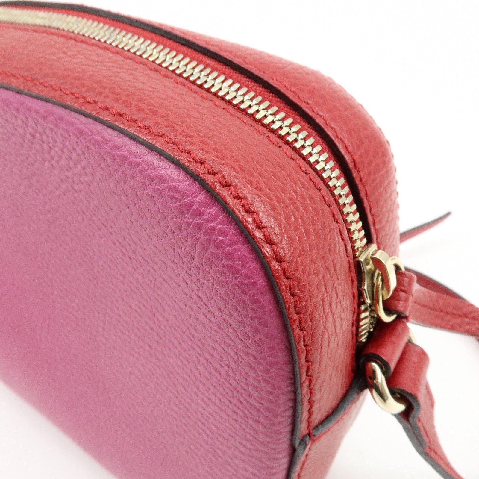GUCCI SOHO Leather Shoulder Crossbody Bag Pink Red 431567