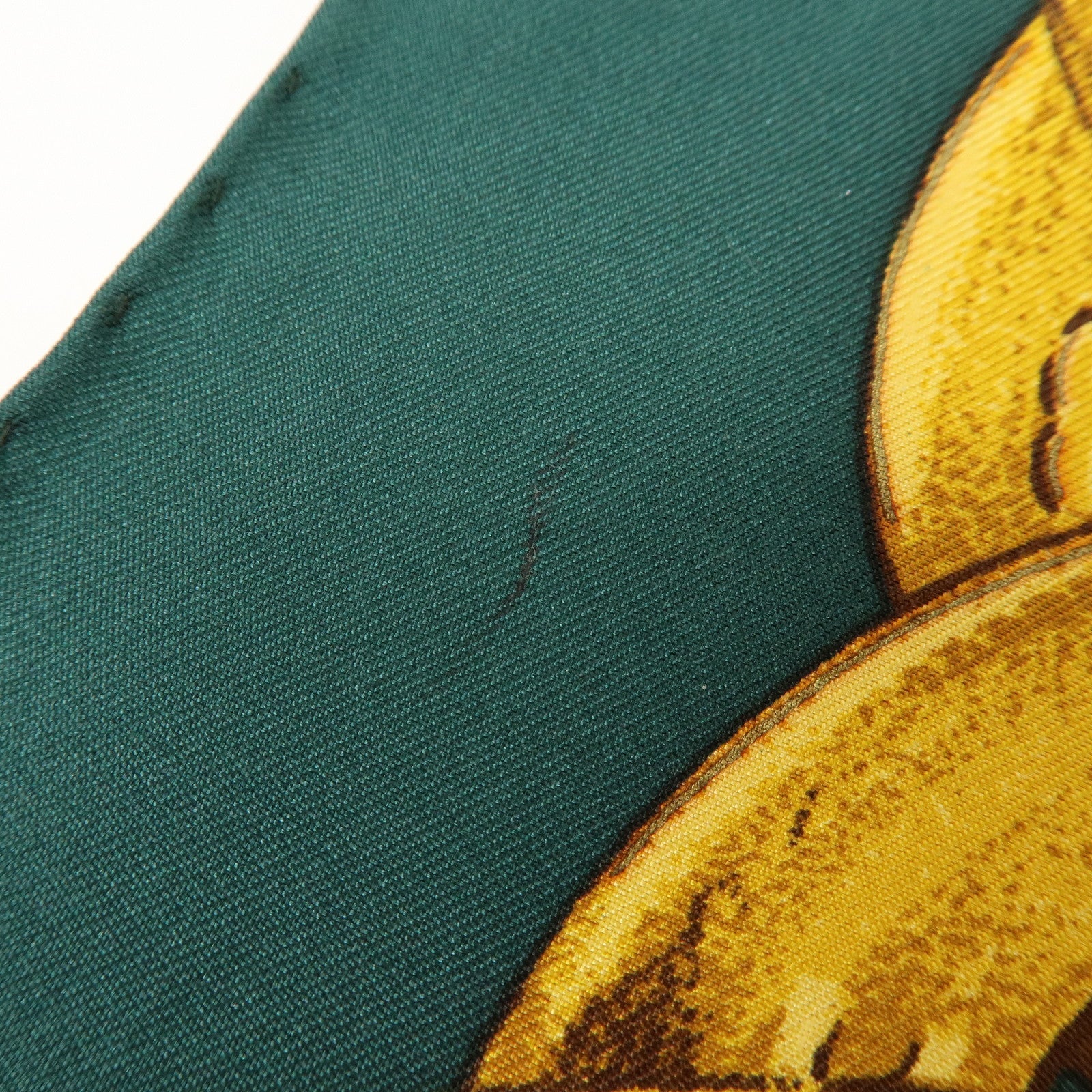 CHANEL Logo Silk 100% Medallion & Chain Print Scarf Moss Green Gold