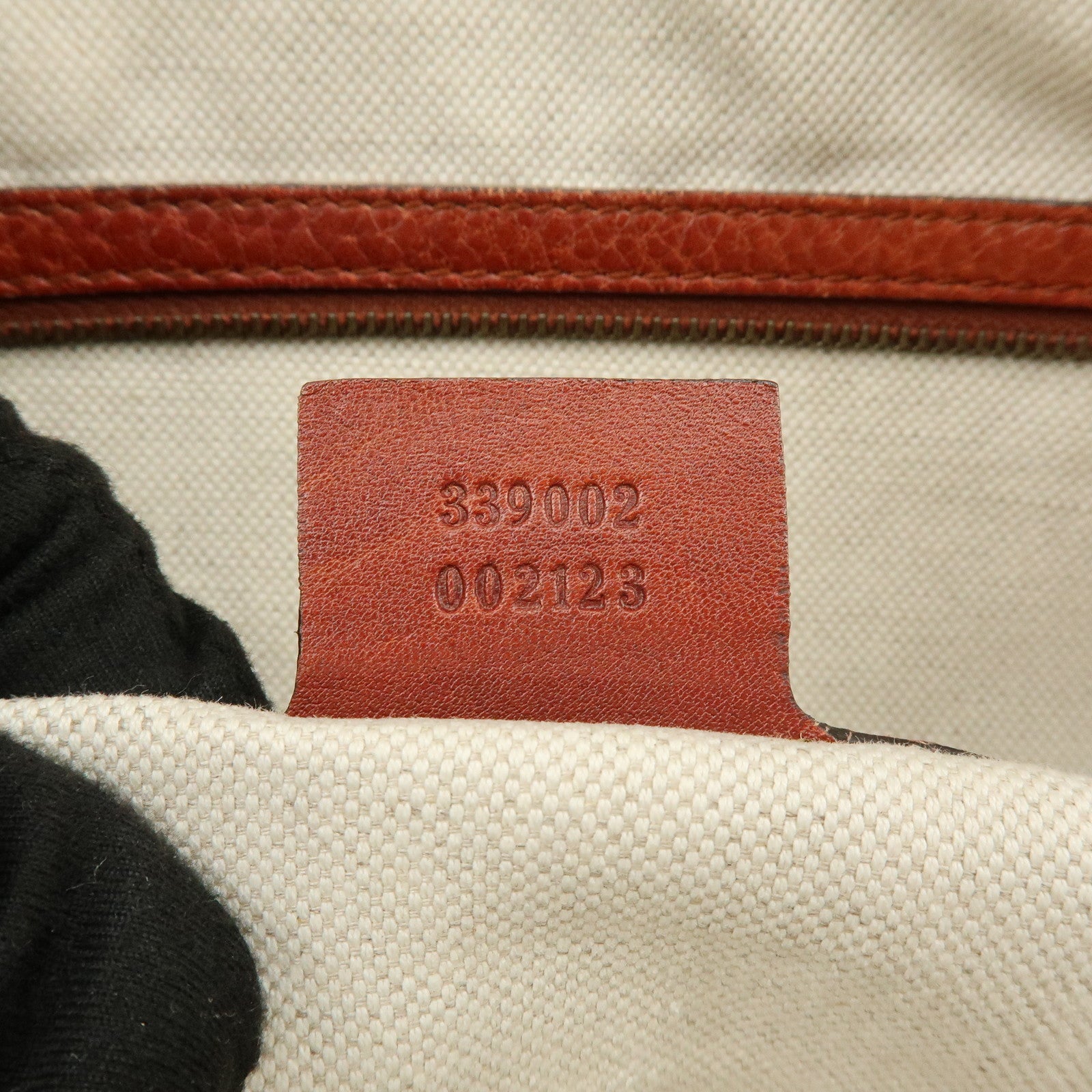 GUCCI Bamboo Laidback Crafty Leather Tote Hand Bag Orange 339002
