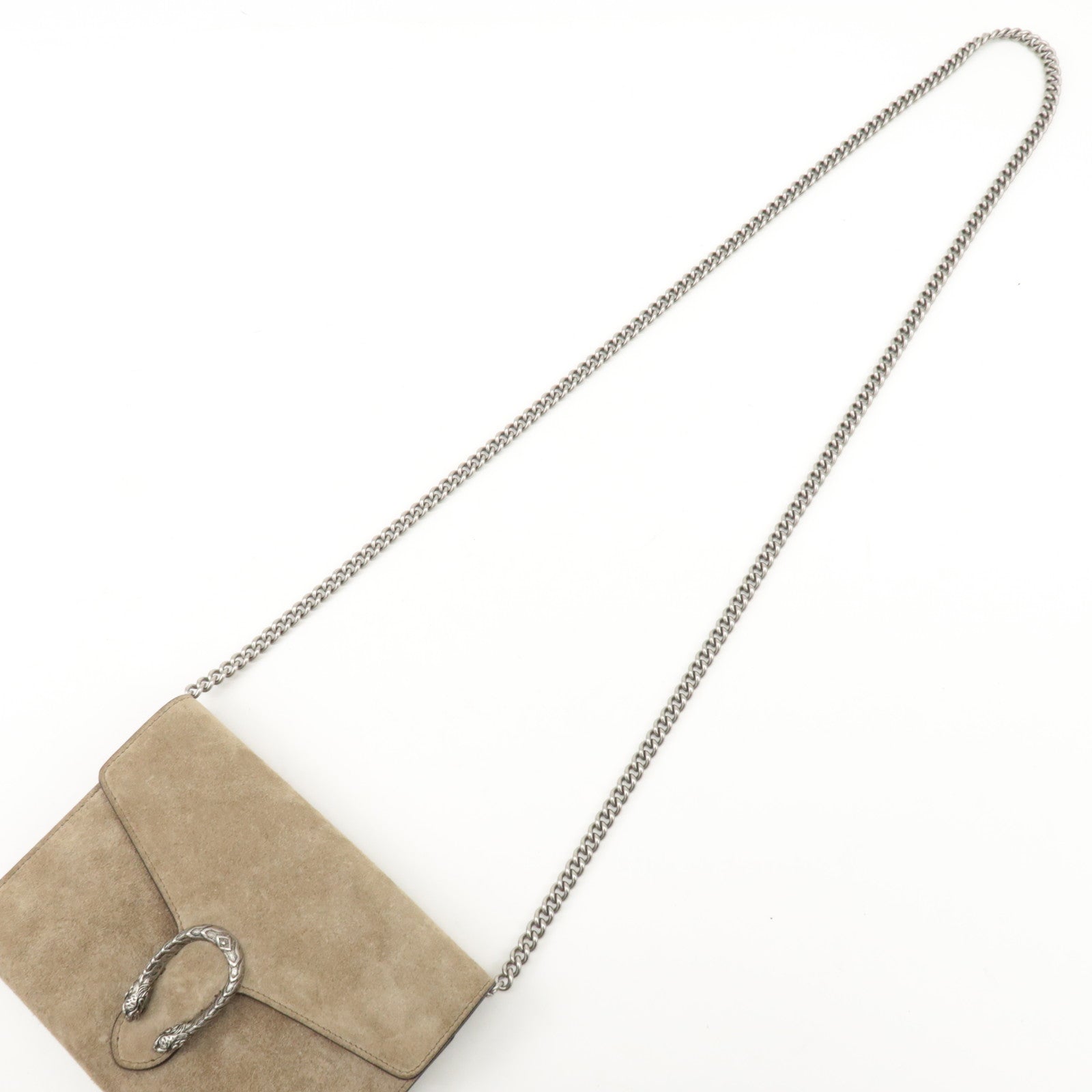 GUCCI Dionysus Suede Chain Shoulder Bag Beige Silver 401231 Used