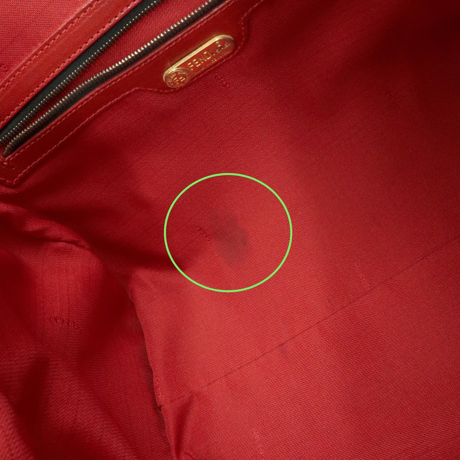 FENDI Canvas Leather Hand Bag Boston Bag Leopard Brown Red