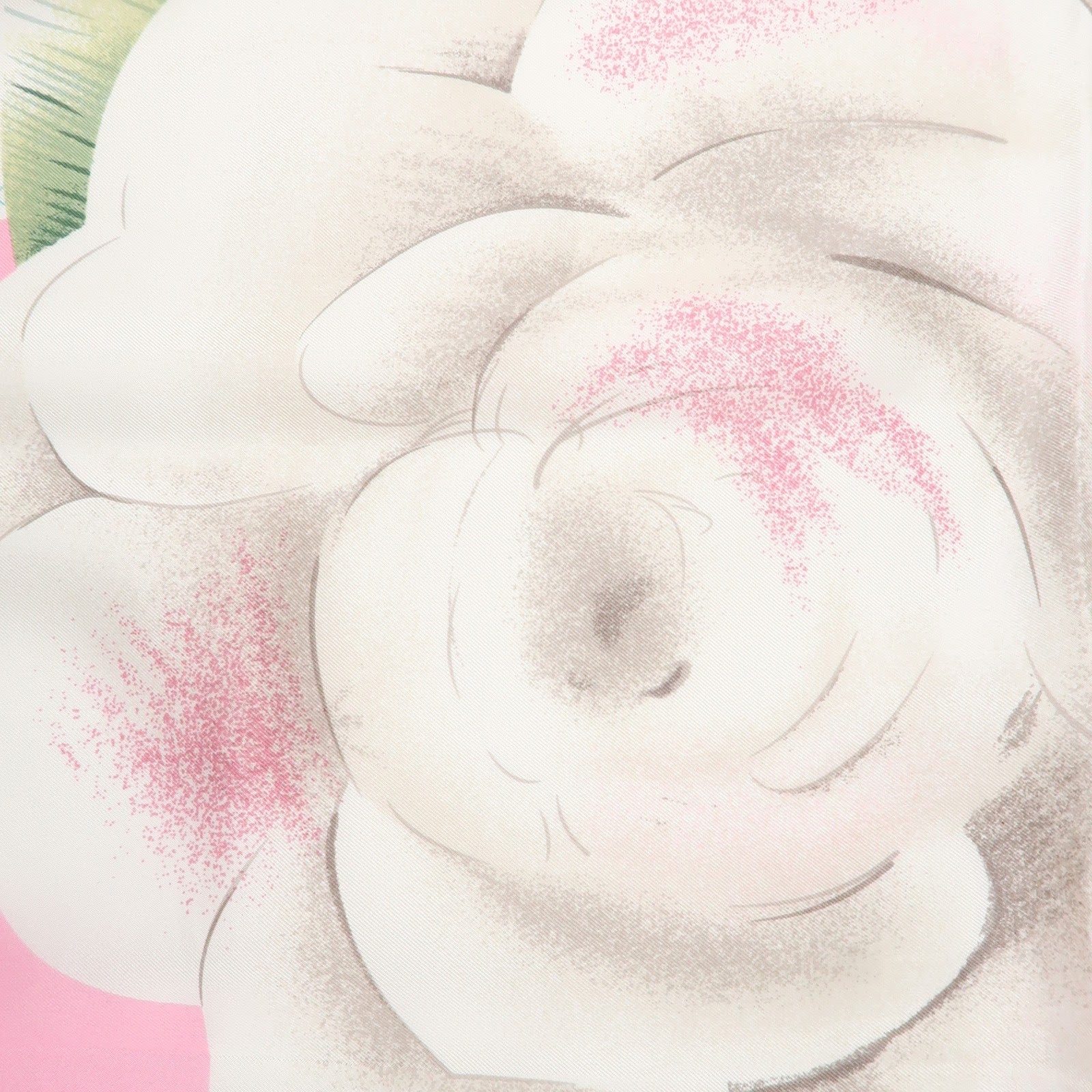 CHANEL COCO Mark Silk 100 % Scarf Pink White Used