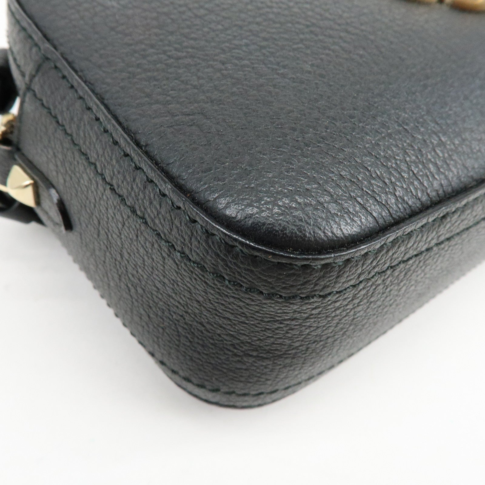 JIMMY CHOO VARENNE Leather Shoulder Bag Crossbody Bag Black