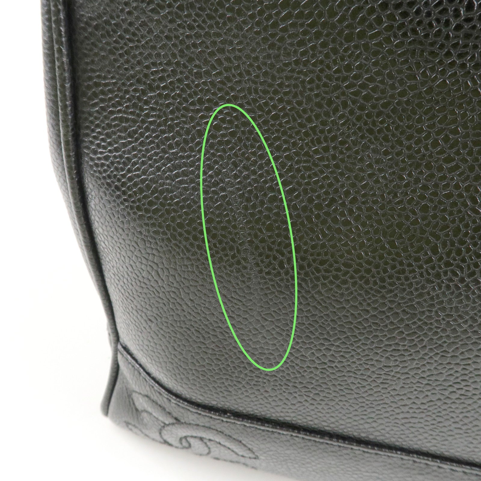 CHANEL Triple COCO Caviar Skin Chain Shoulder Bag Black Gold Hardware Used