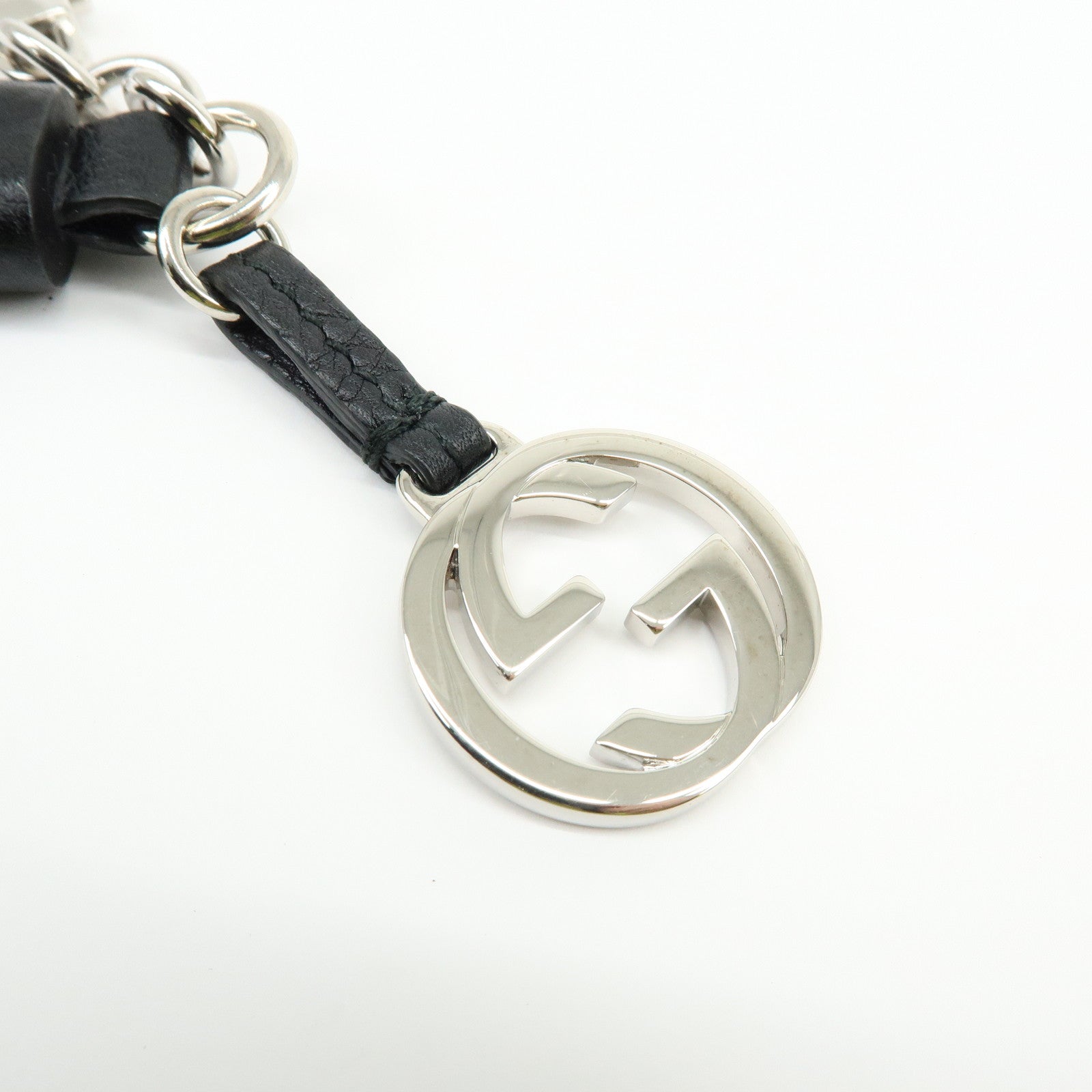 GUCCI Interlocking G Tassel Bag Charm Key Charm Black