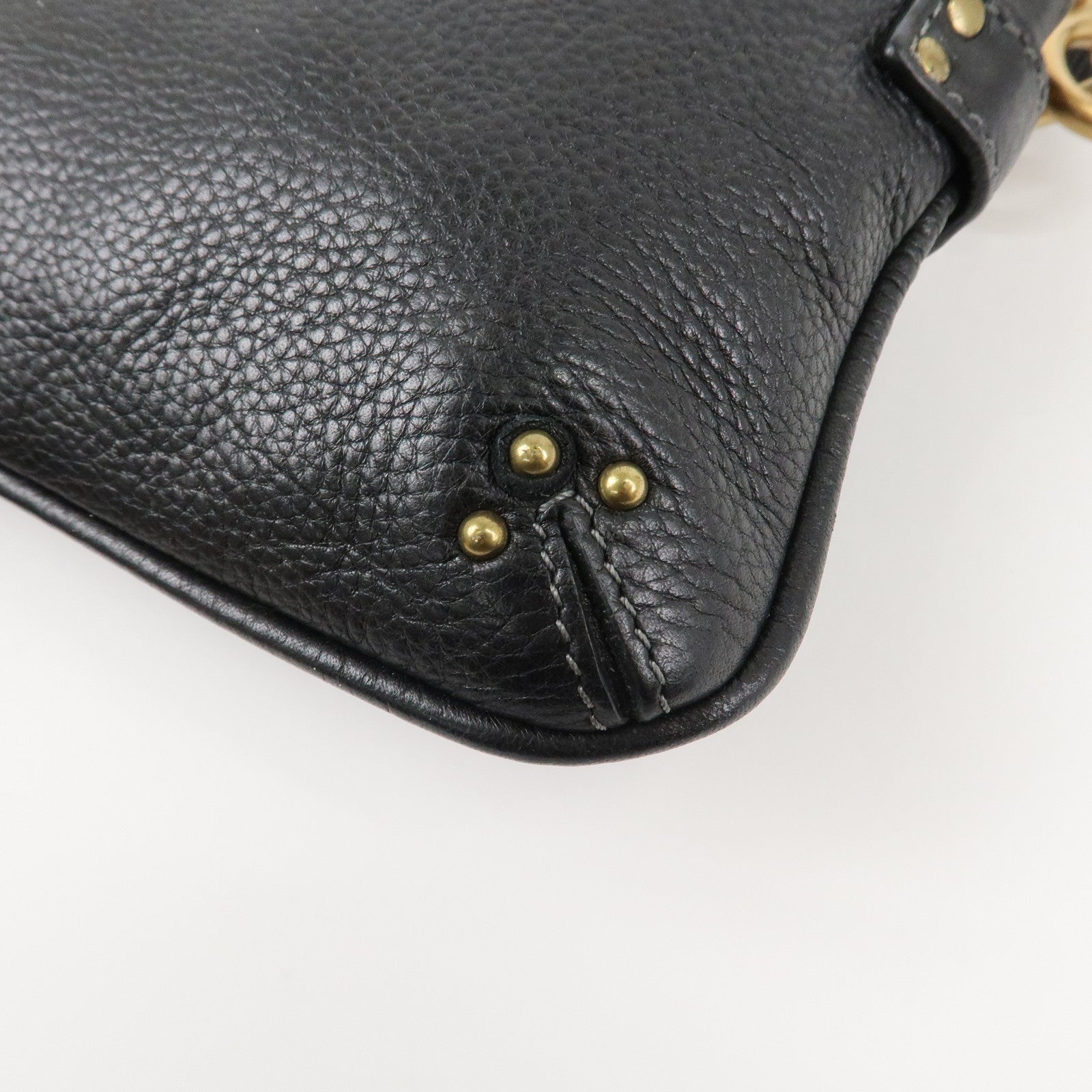 Chloe Paddington Leather Shoulder Bag Hand Bag Black Gold HDW Used