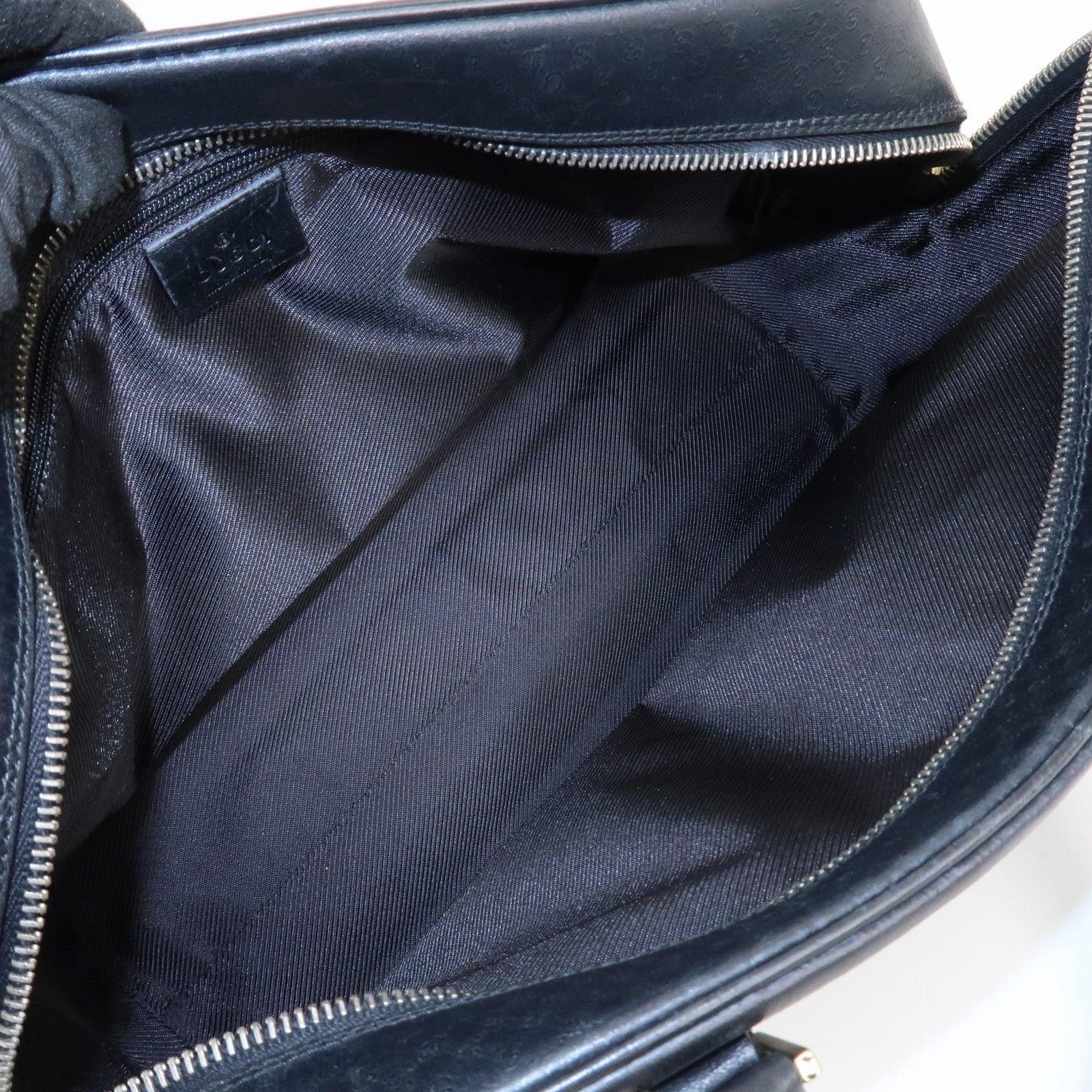 GUCCI Micro Guccissima Leather Hand Bag Black 022.1115