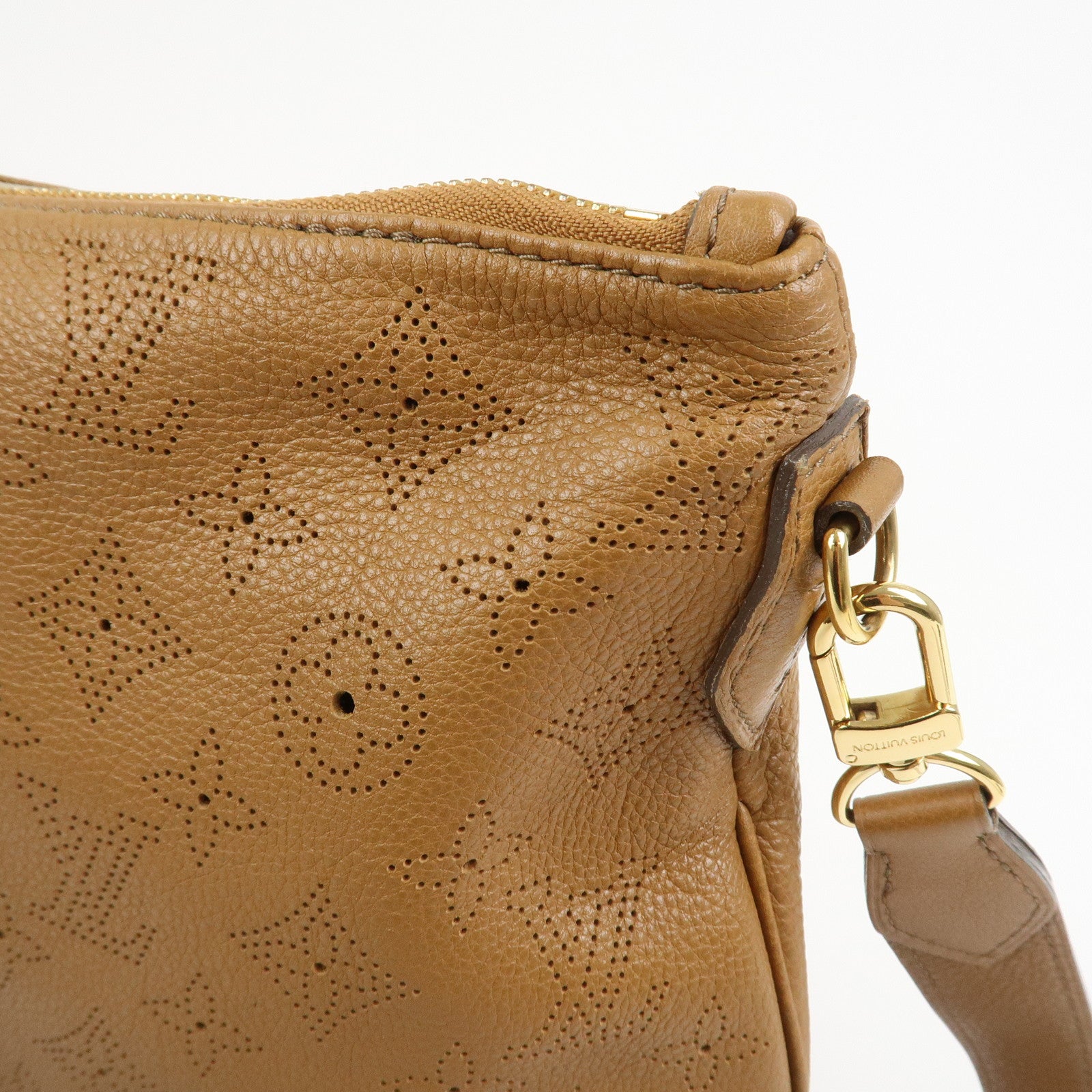 Louis Vuitton Monogram Mahina Selene MM Shoulder Bag Caramel M94214