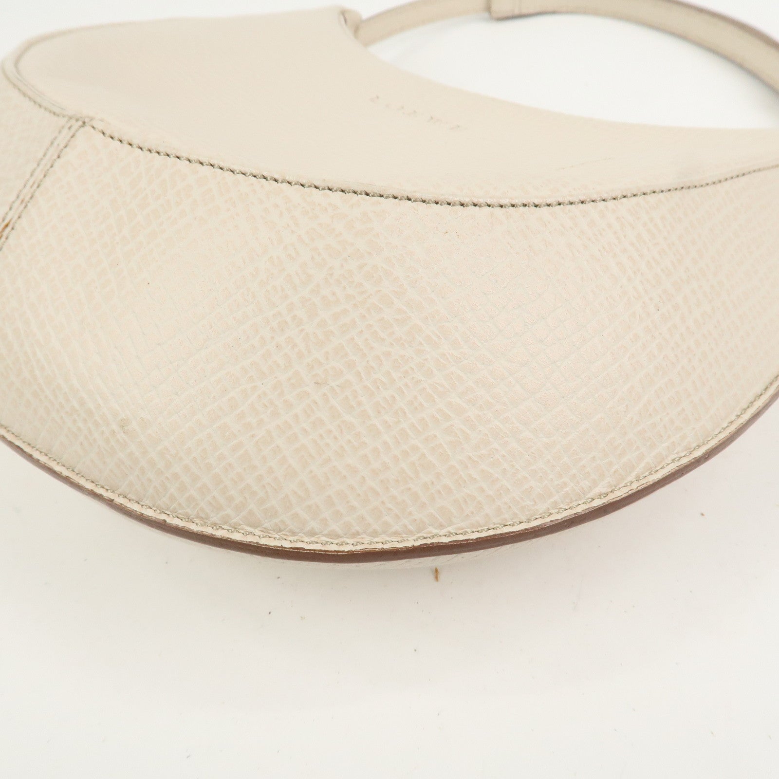 LOEWE Logo Leather 2Way Shoulder Bag Hand Bag Ivory