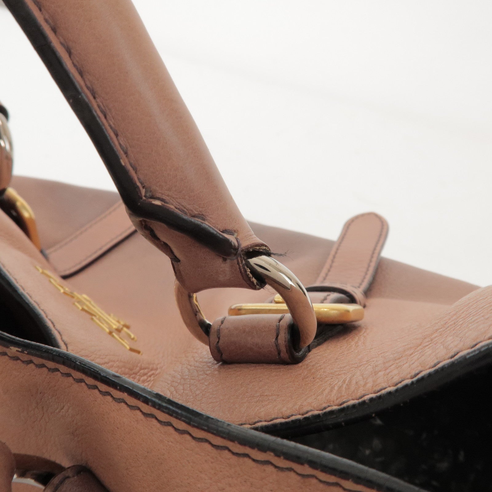 PRADA Leather 2Way Bag Hand Bag Shoulder Bag Brown BN1592