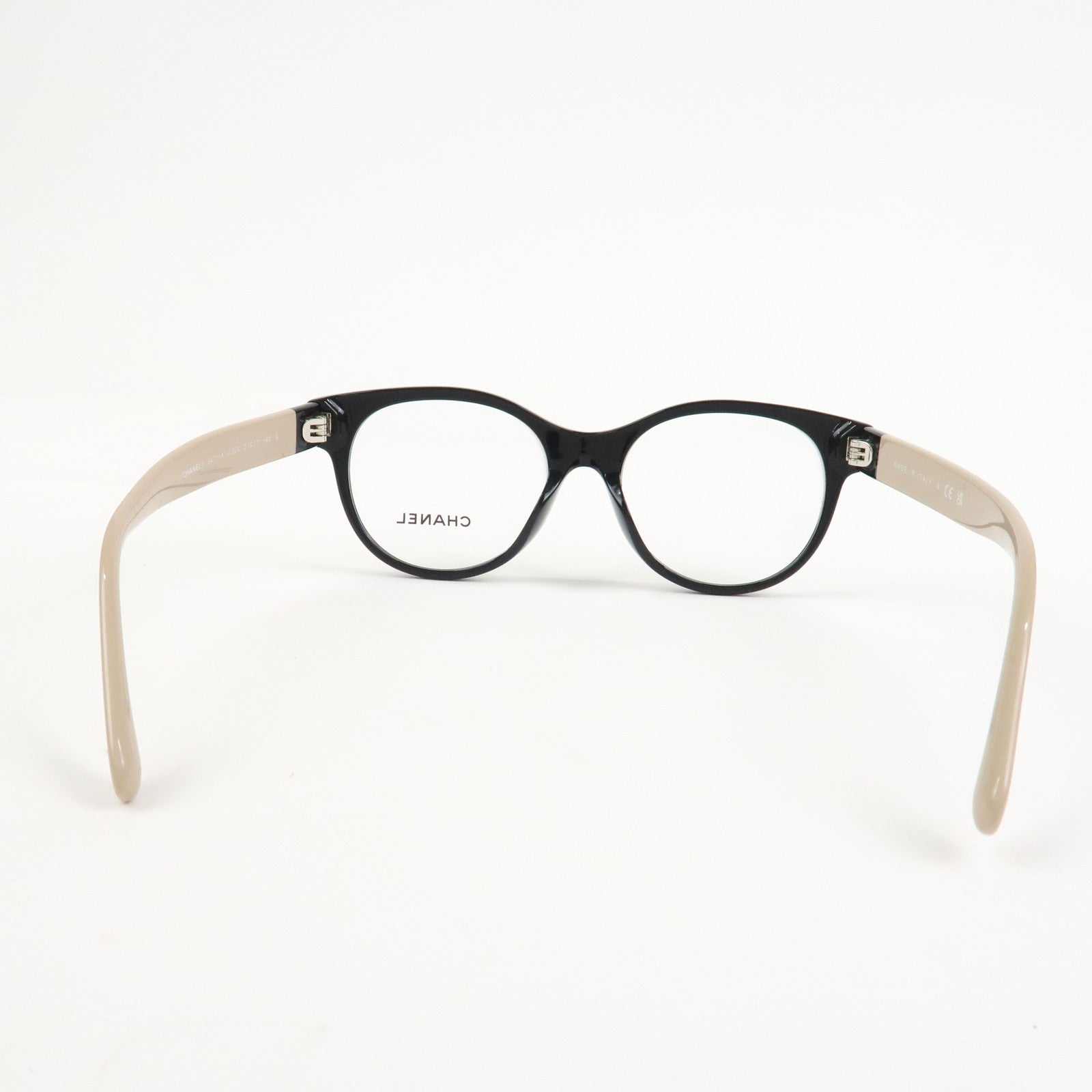 CHANEL Plastic Sunglasses Black Beige 3471-A c.534 51□17 140 S