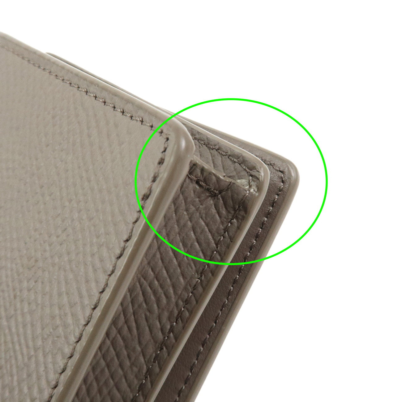 CELINE Leather Card Case Card Holder Gray