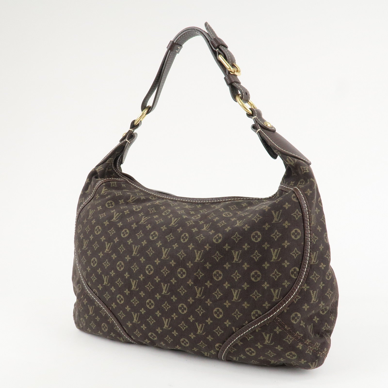 Louis Vuitton Monogram Mini Lin Manon MM Shoulder Bag Ebene M95619 Used