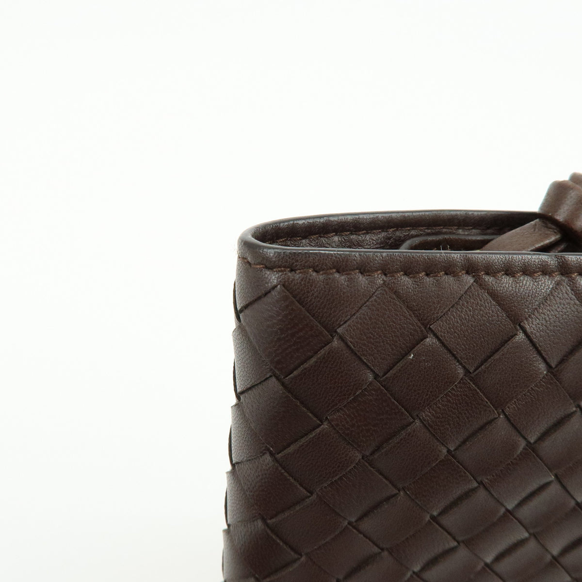 BOTTEGA VENETA Intrecciato Leather Bi-fold Long Wallet Brown 114074