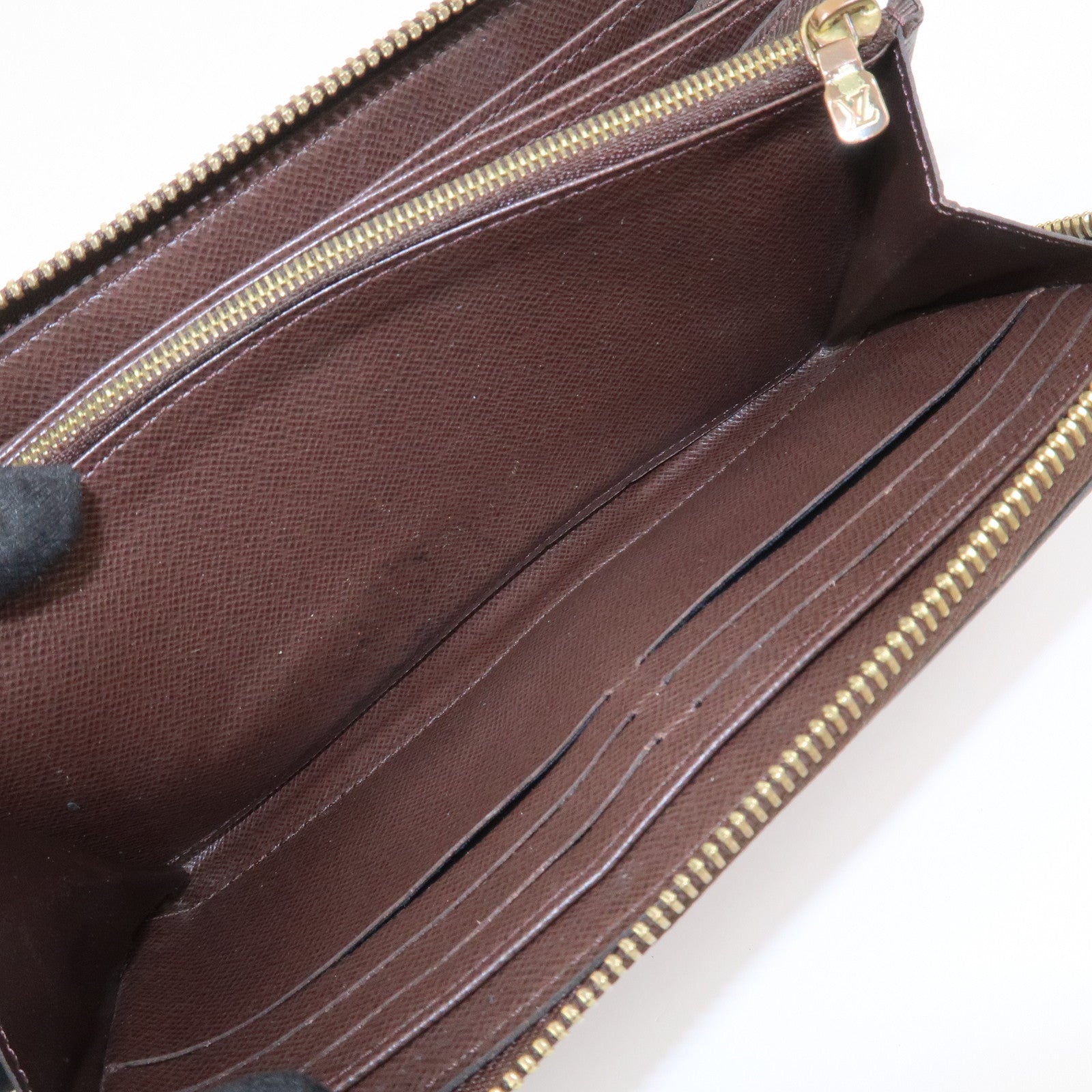 Louis Vuitton Damier Canvas Zippy Wallet Old Style Brown N60015