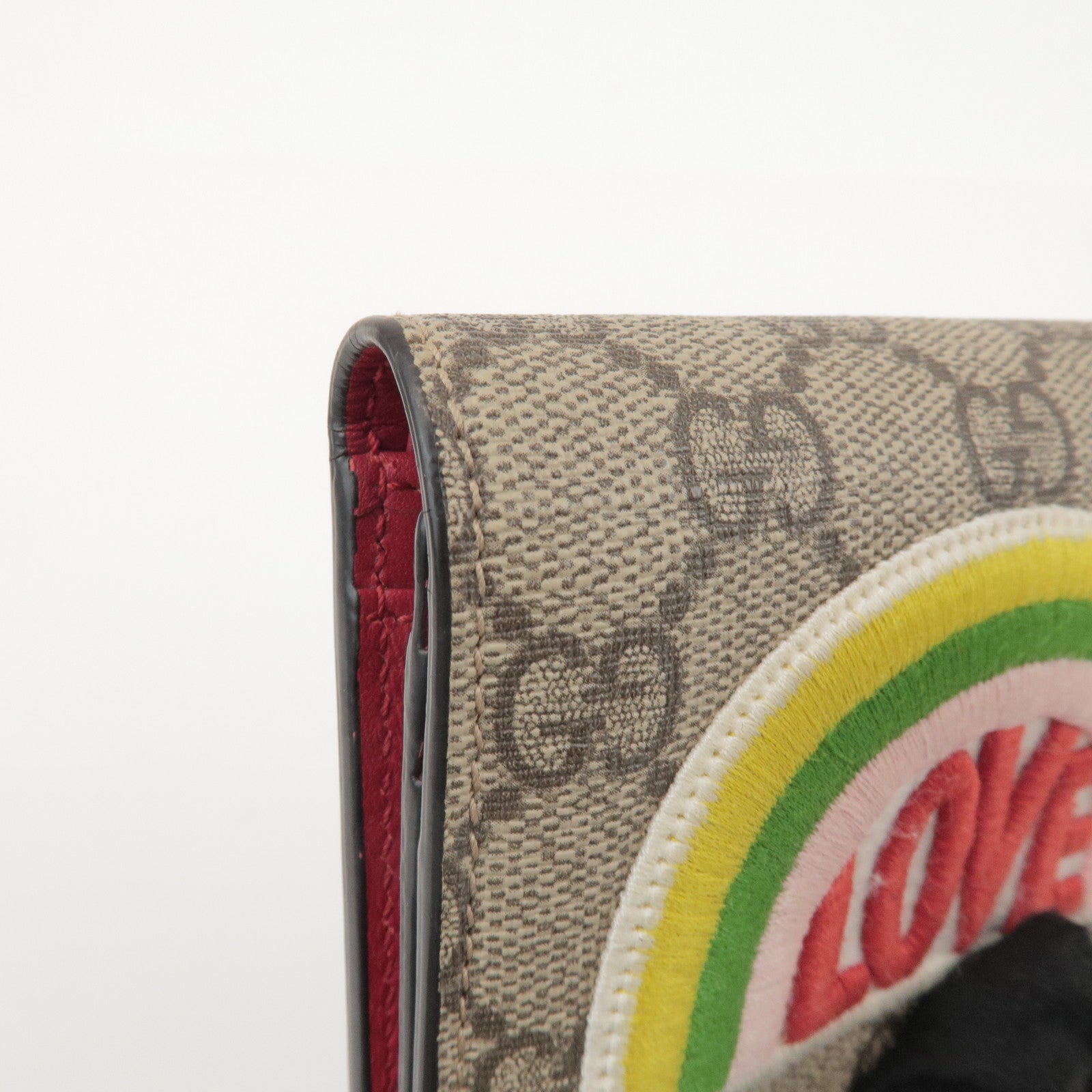 GUCCI LOVE Rainbow GG Supreme PVC Leather Compact Wallet 476412