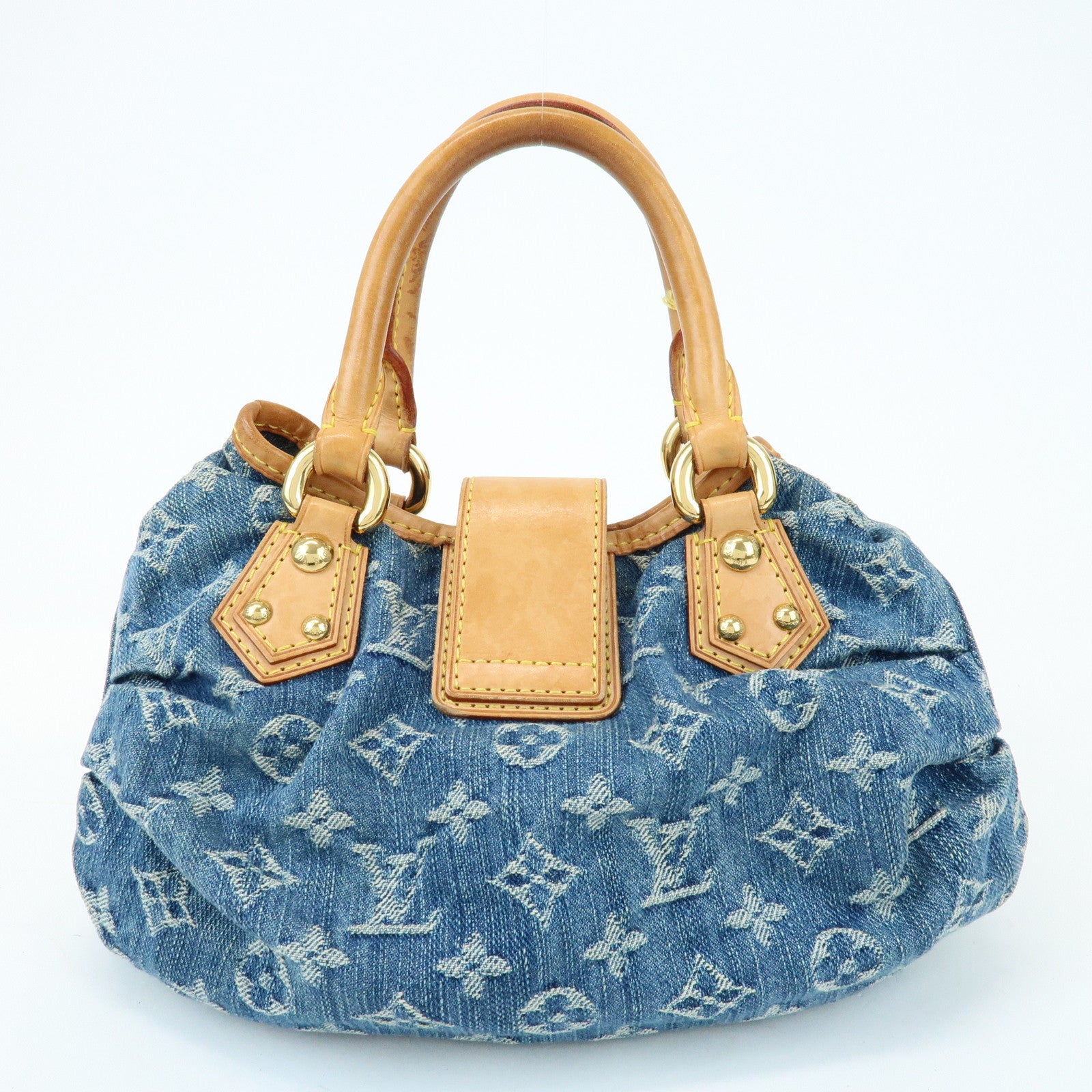 Louis Vuitton Monogram Denim Pleaty Mini Hand Bag Blue M95020
