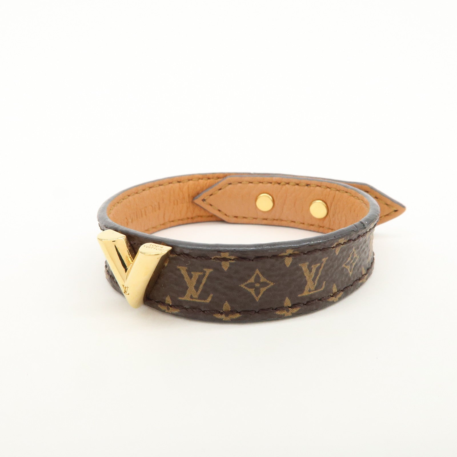 Louis Vuitton Monogram Canvas Leather Bracelet Essential V M6042