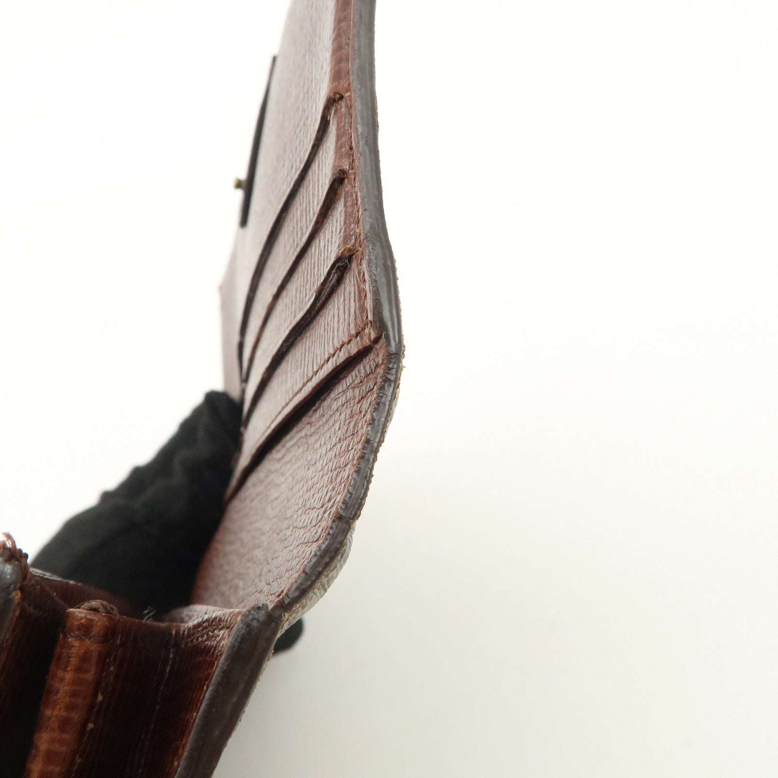 FENDI Zucca PVC Leather Bi-fold Long Wallet Black Brown 8M0000 Used