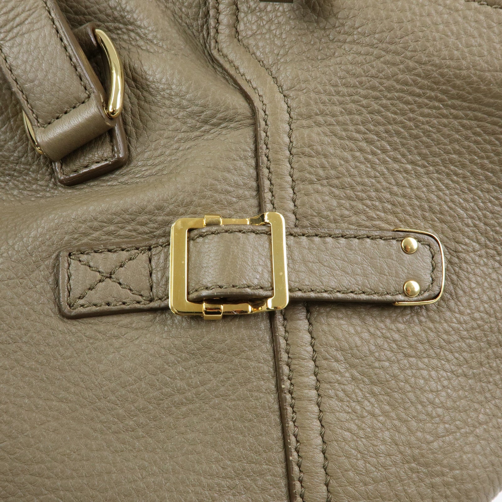 SAINT LAURENT PARIS Y Line Leather Tote Shoulder Bag Brown 257427