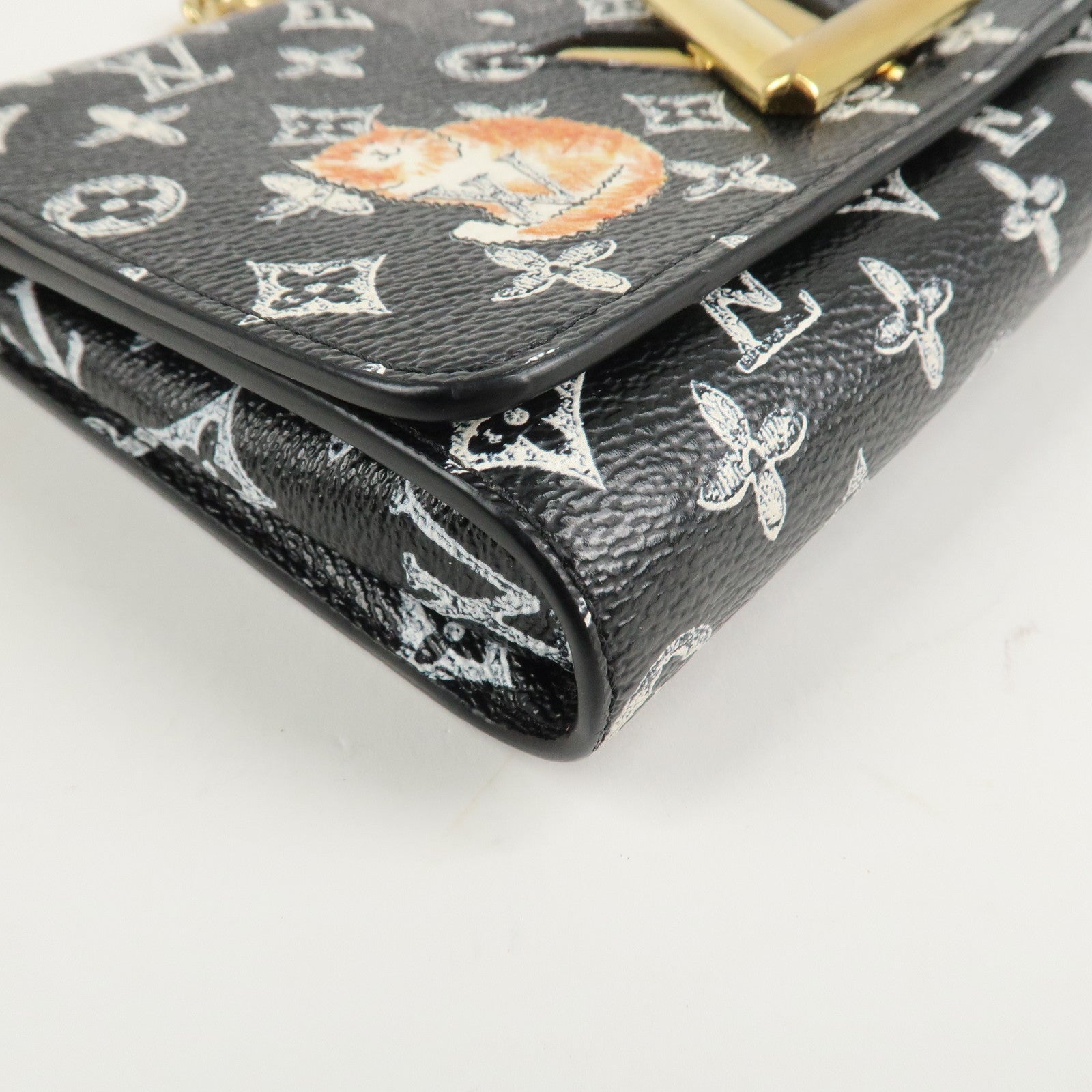Louis Vuitton Catgram Portefeuille Chain Wallet Bag M63888 Used