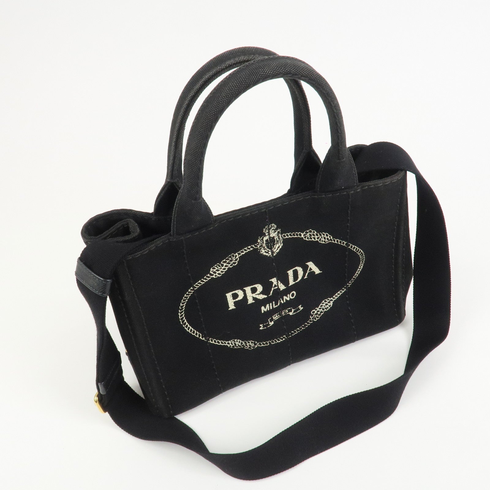 PRADA Canapa Mini Canvas 2Way Bag Hand Bag Shoulder Bag 1BG439