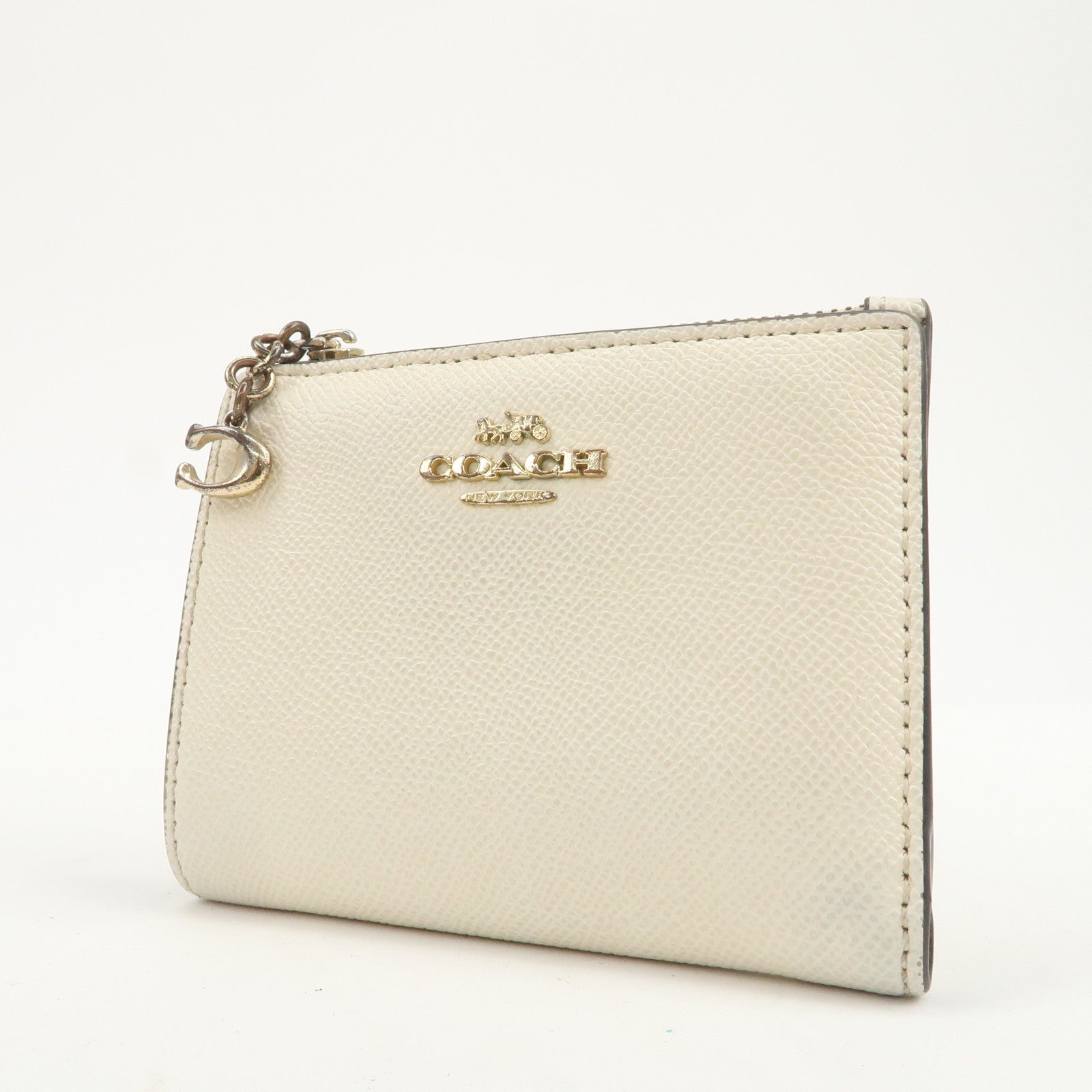 COACH Set of 3 Pouch Wallet Coin Case Brown Light Blue Black Ivory