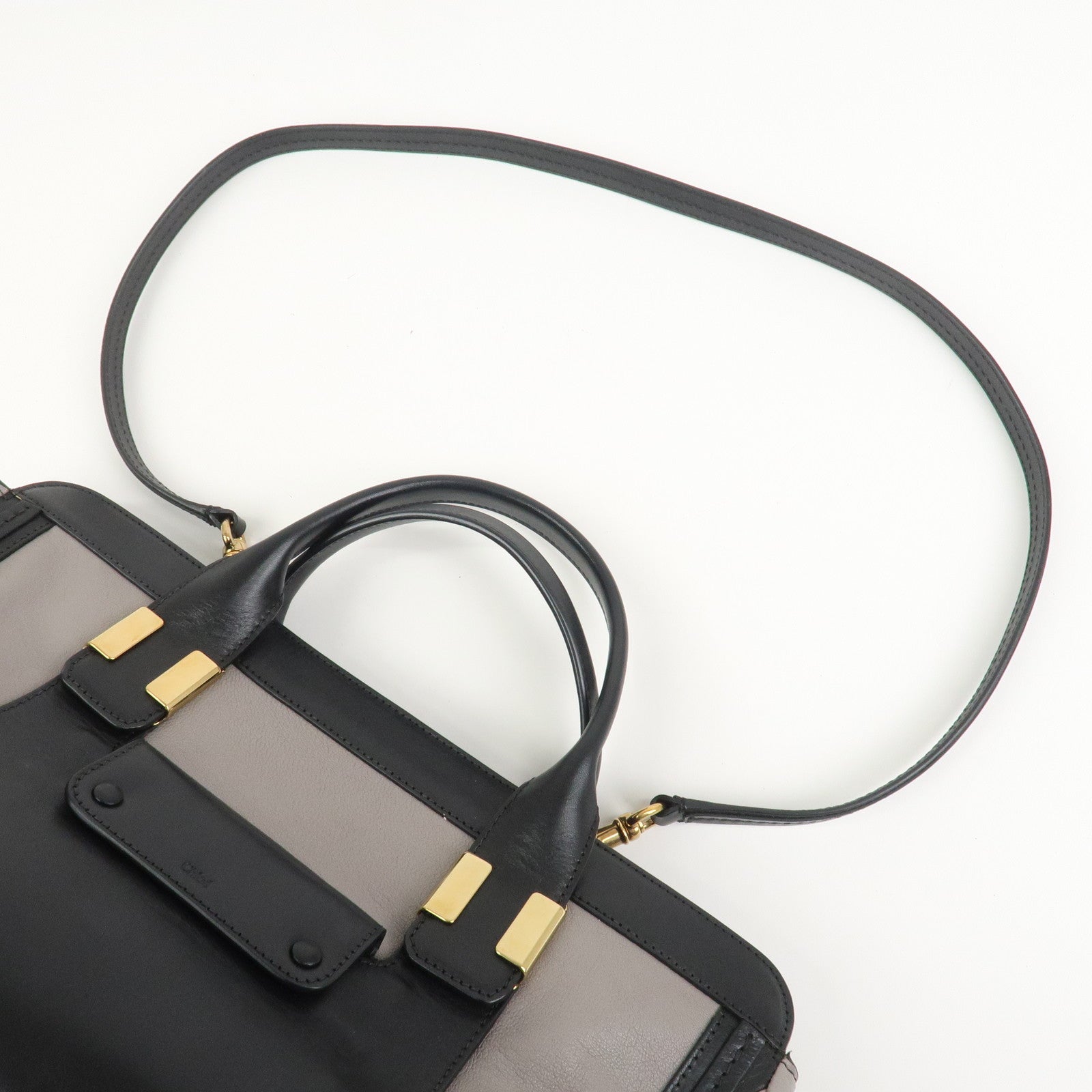 Chloe Leather Alice Bag 2Way Shoulder Hand Bag Black 04-13-50-65