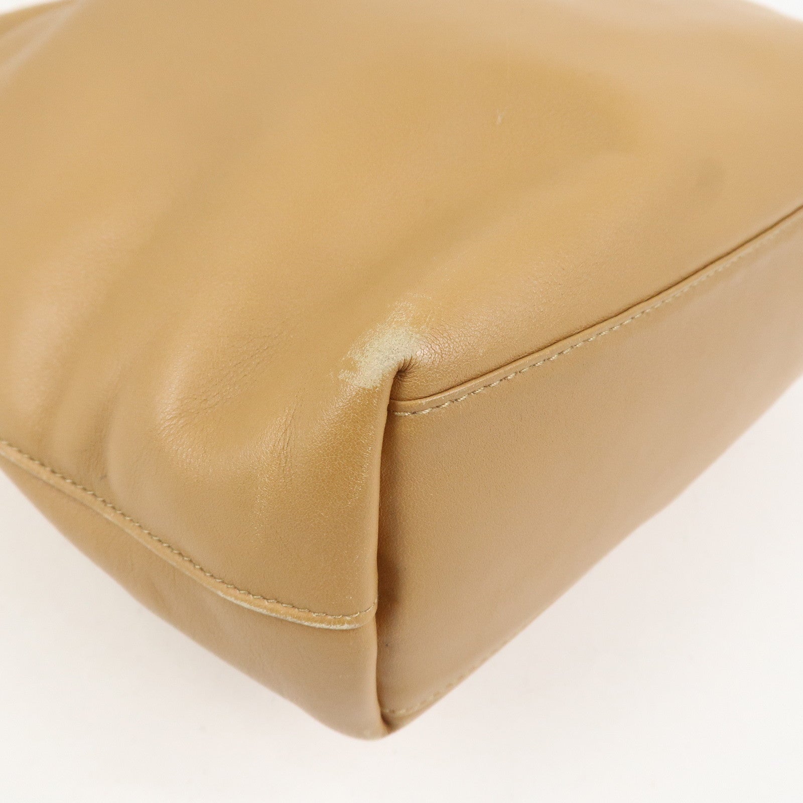 Christian Dior Maris Pearl Leather Hand Bag Light Brown