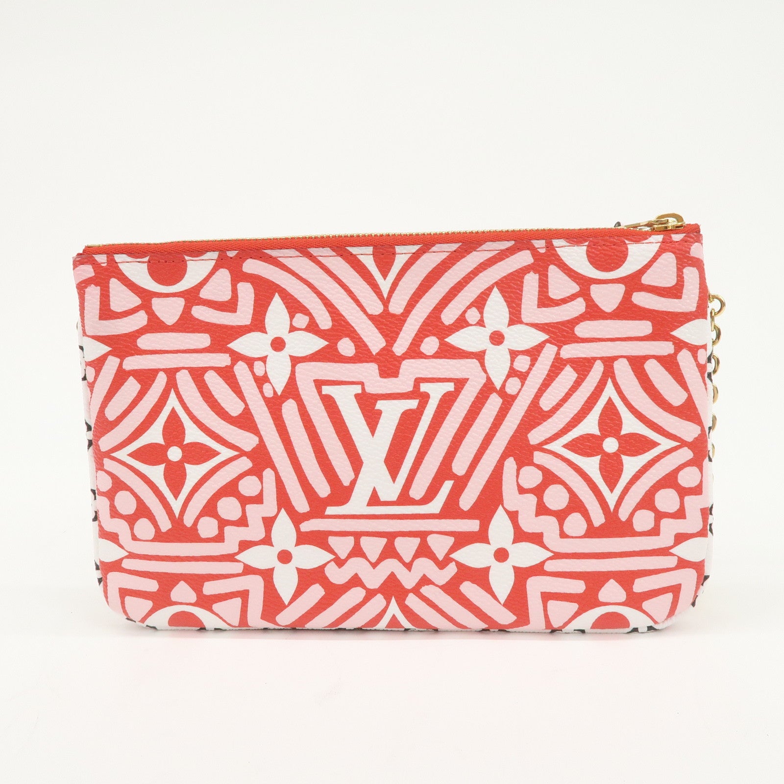 Louis Vuitton Monogram LV Crafty Pochette Double Zip Bag Red M69488