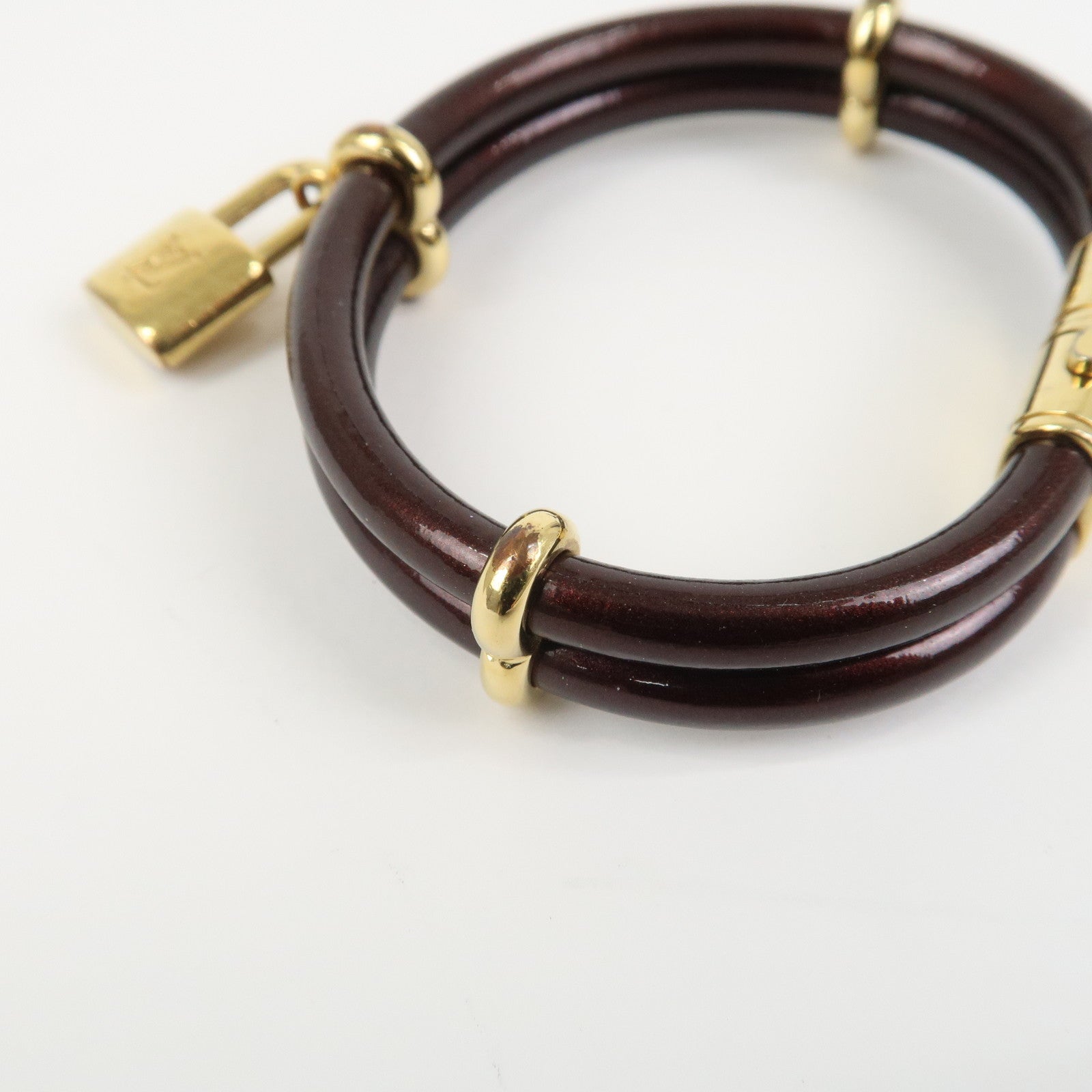 Louis Vuitton Vernis Leather Bracelet Keep It Twice Amarante