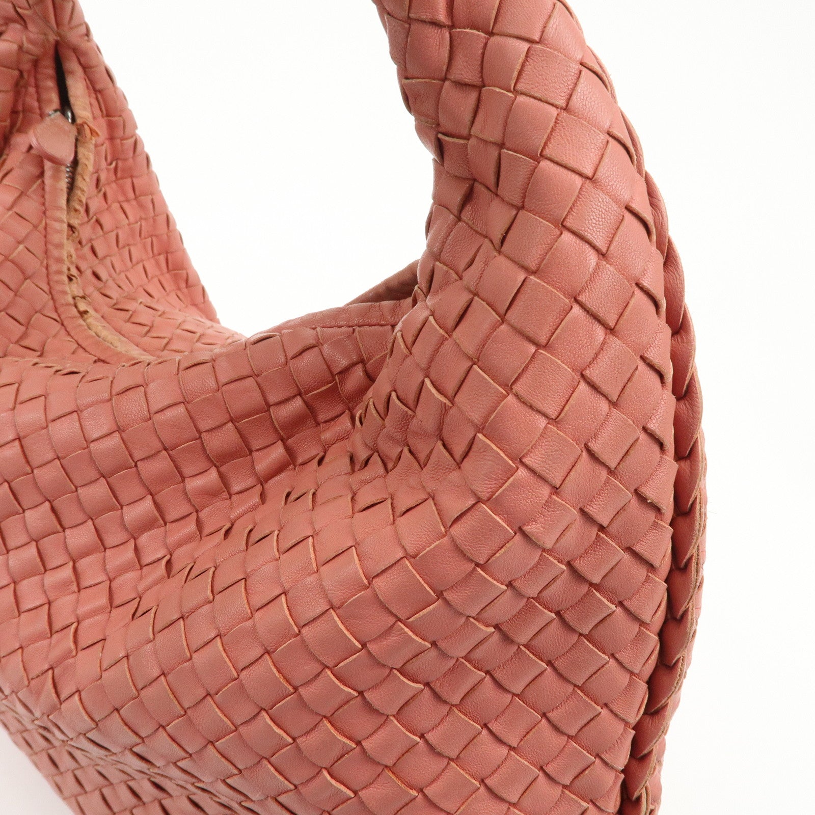 BOTTEGA VENETA Intrecciato Leather Shoulder Bag Hand Bag Pink