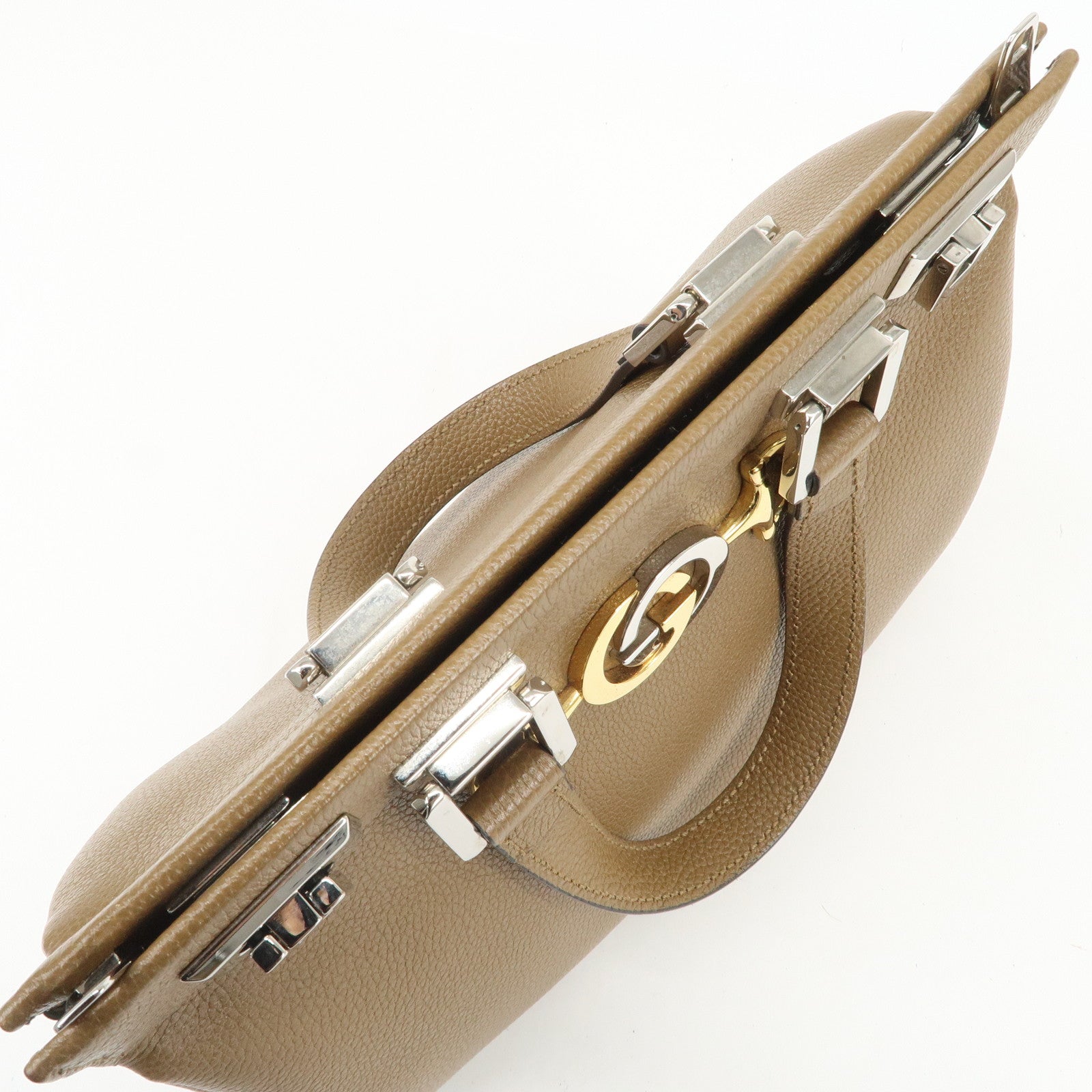 GUCCI Zumi Leather 2Way Bag Hand Bag Shoulder Bag Brown 569712