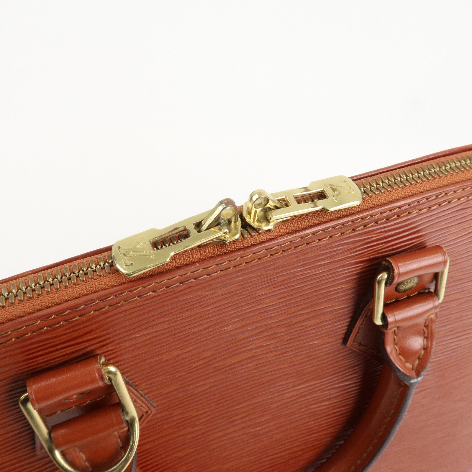 Louis Vuitton Epi Leather Alma Hand Bag Kenya Brown M52143 Used