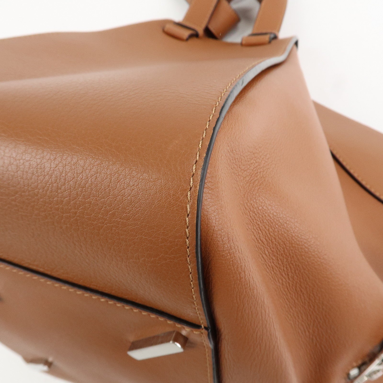 LOEWE Anagram Leather Hammock Small Shoulder Bag Tan Brown